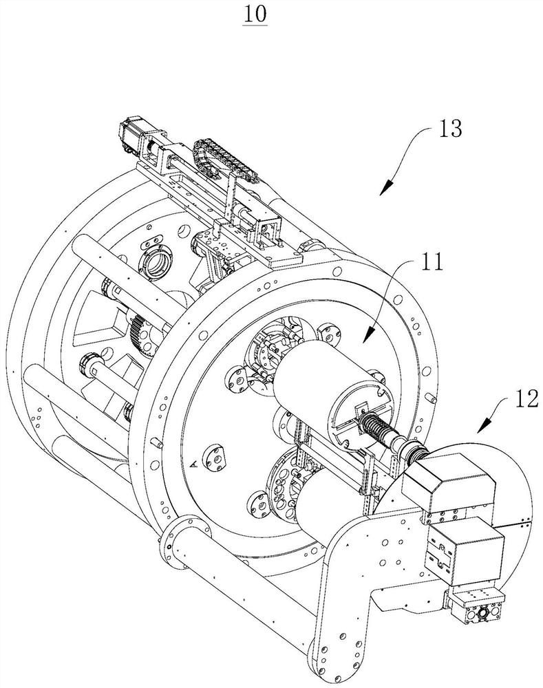 Winding needle mechanism with variable winding diameter and winding device