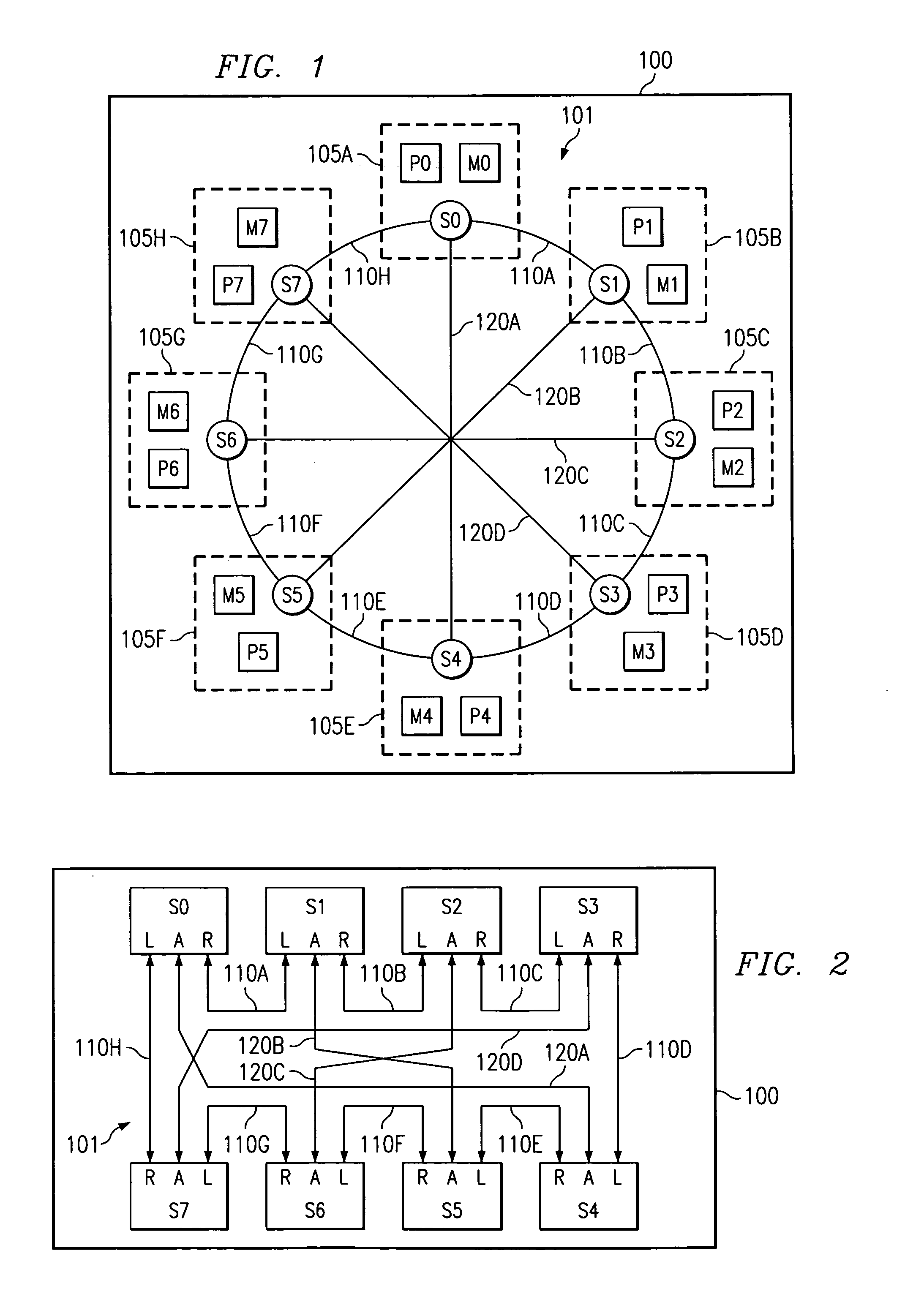Octagonal interconnection network for linking processing nodes on an SOC device and method of operating same