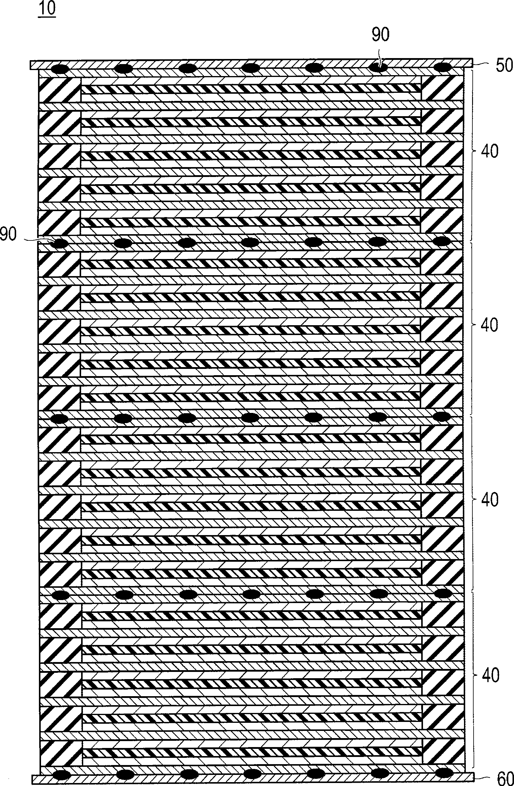 Bipolar secondary battery, battery asembly formed by connecting said batteries and vehicle mounting same