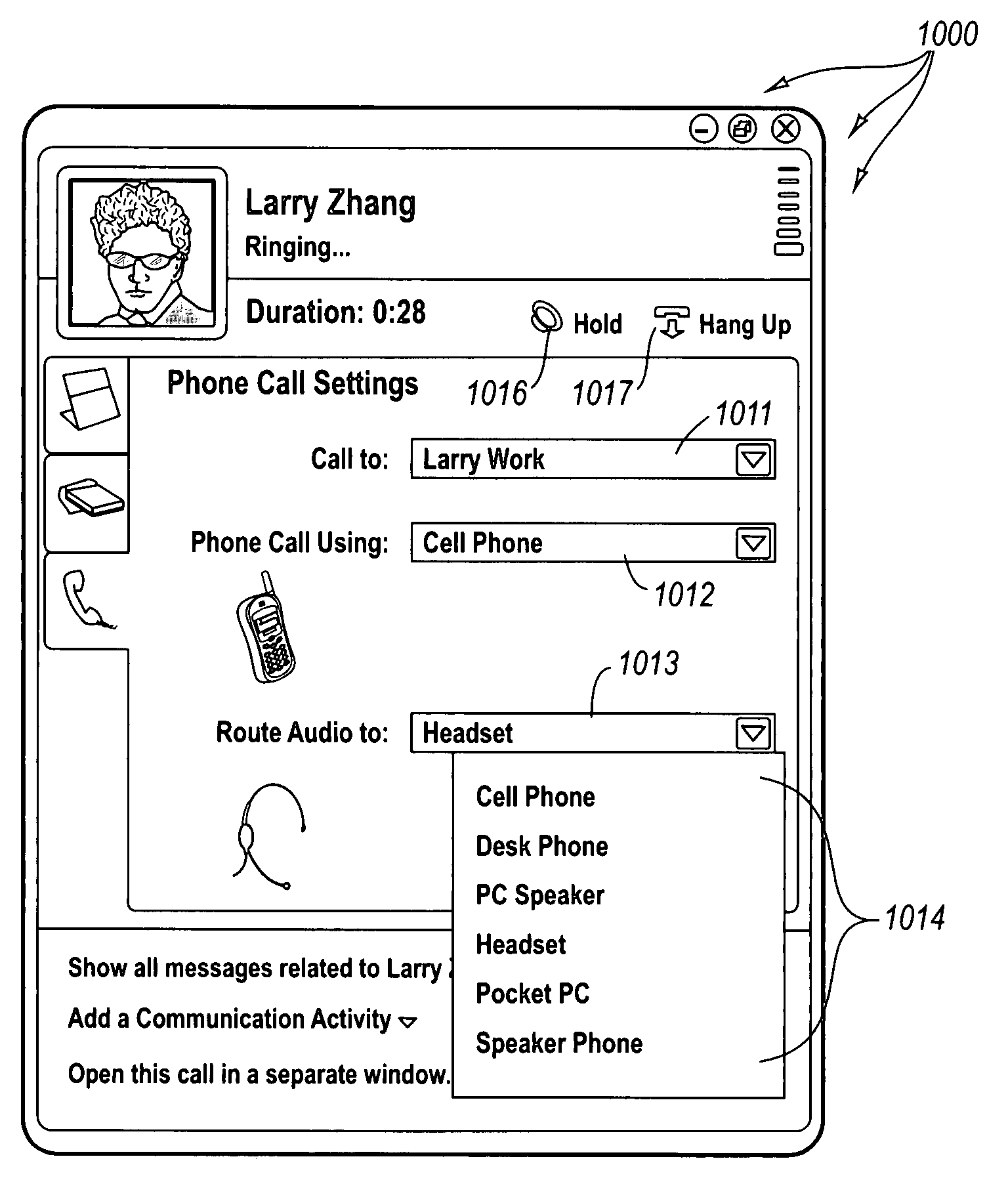 Integrated messaging user interface with message-based logging