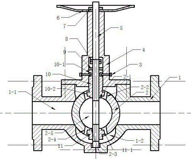 A kind of open track ball valve