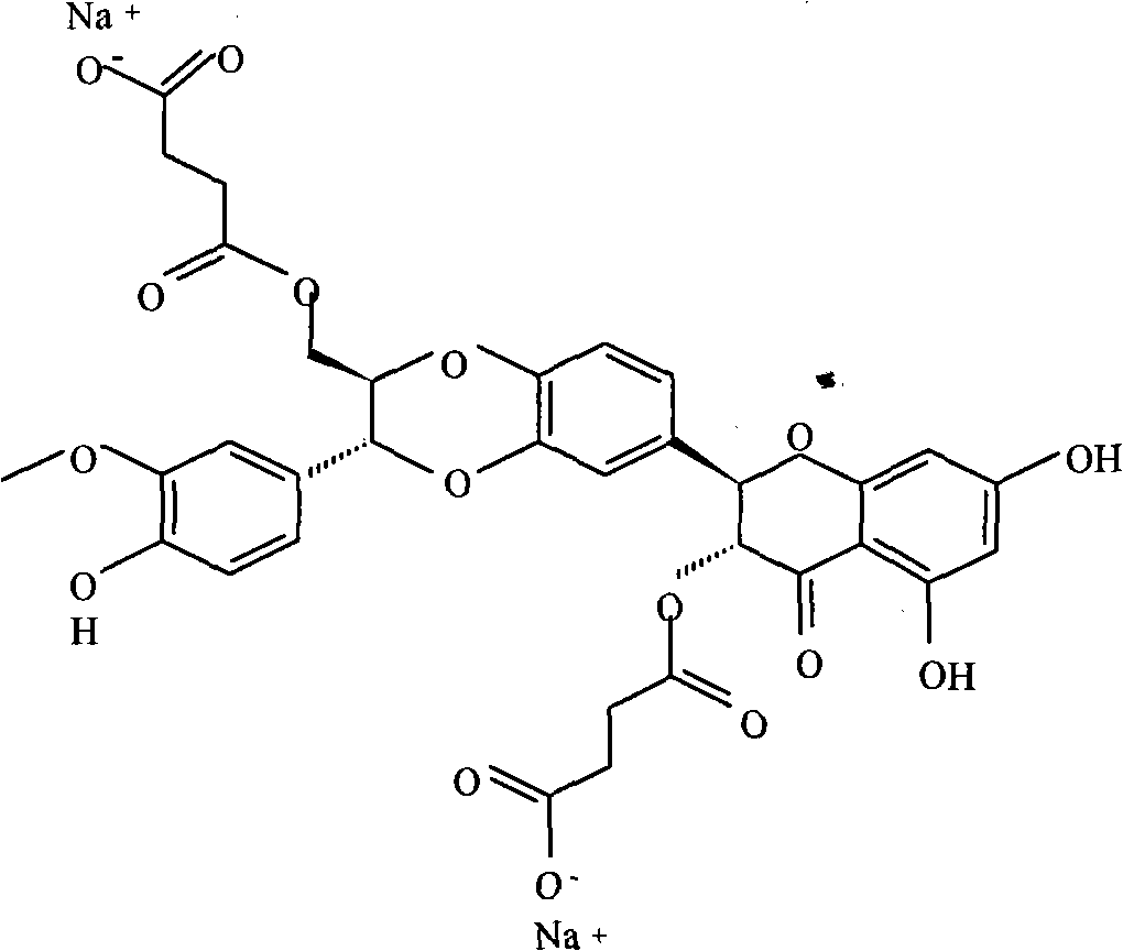 Phospholipid complex of silybin dihemisuccinate disodium and preparation method and application thereof