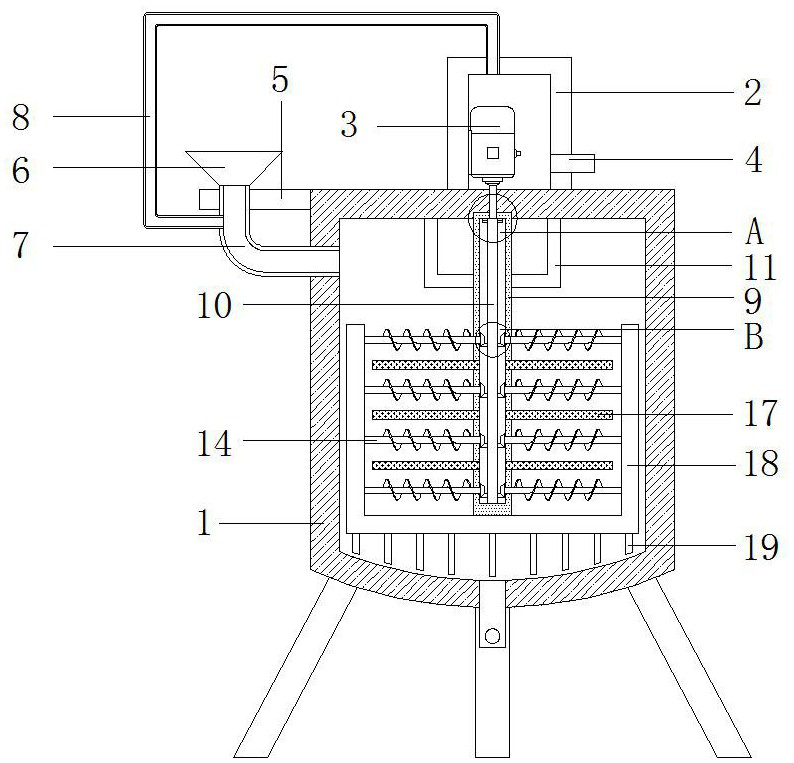 Noctilucent ultrafine particle heating and stirring equipment for noctilucent textiles