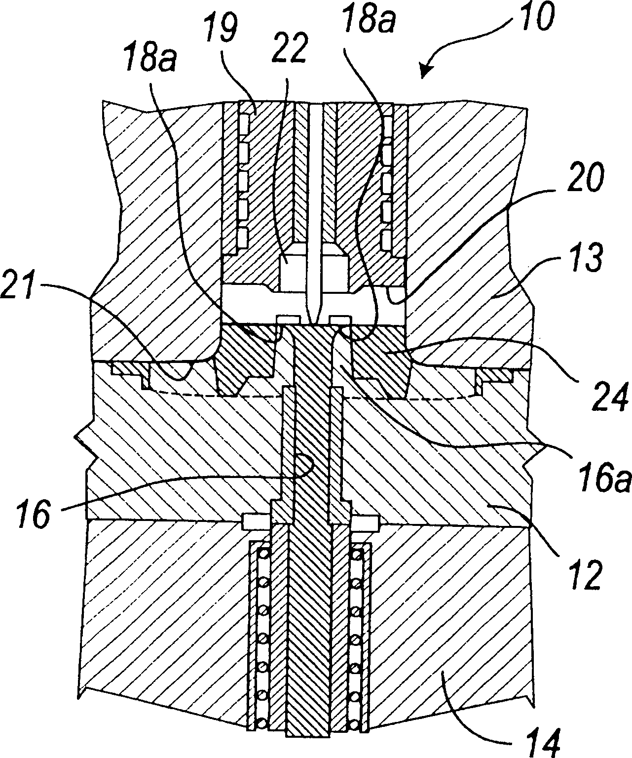 Apparatus for manufacturing articles made of light alloys and the like, and method performed by the apparatus