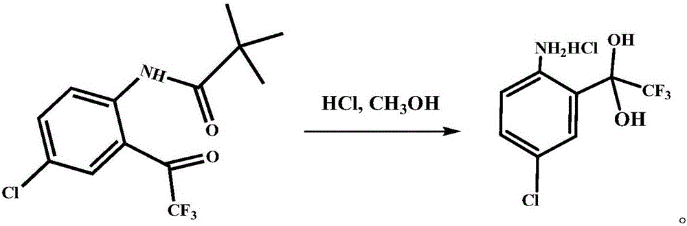 Preparation method of 4-chloro-2-(trifluoroacetyl) aniline hydrochloride hydrate