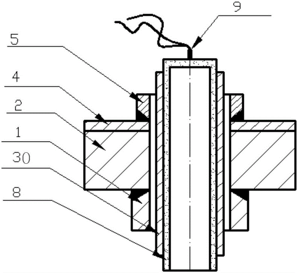 Overall composite flange and manufacturing method thereof