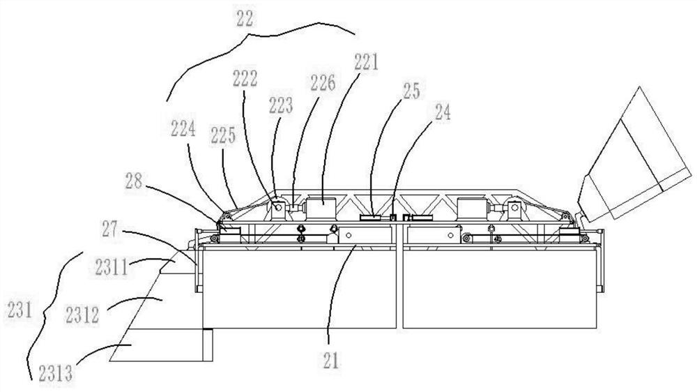 Container containerized-to-bulk lifting appliance with dustproof function