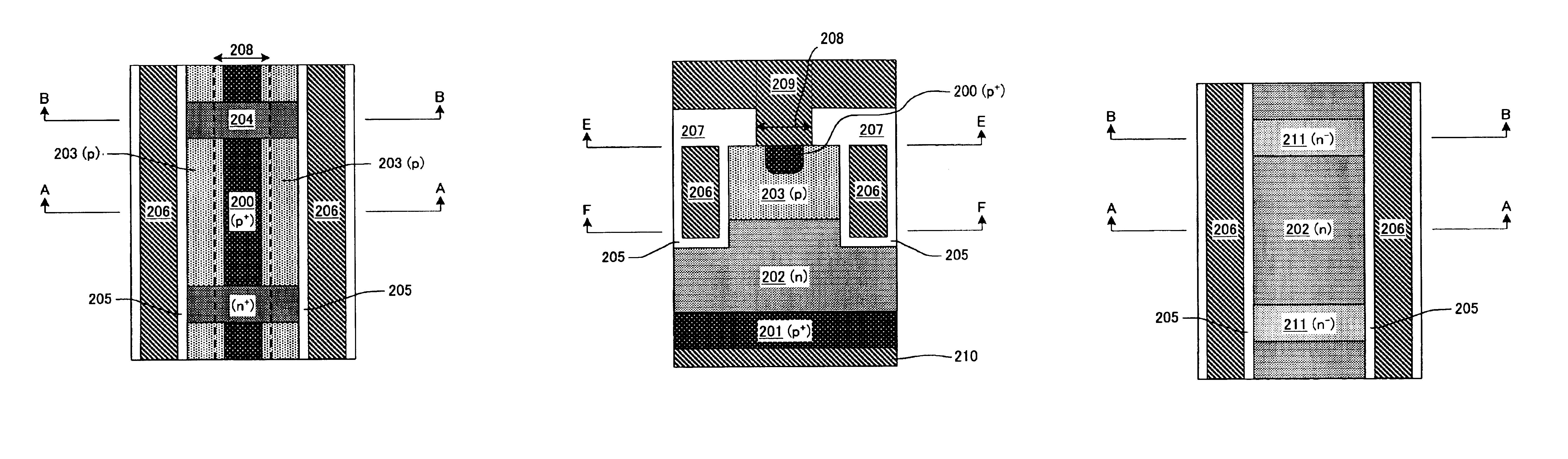 High withstand voltage field effect semiconductor device with a field dispersion region