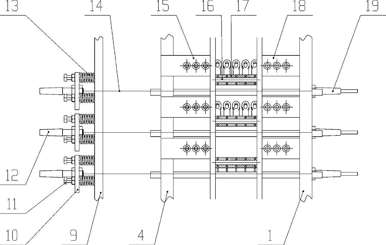 Yarn collecting plate type broken yarn detection device of warping machine