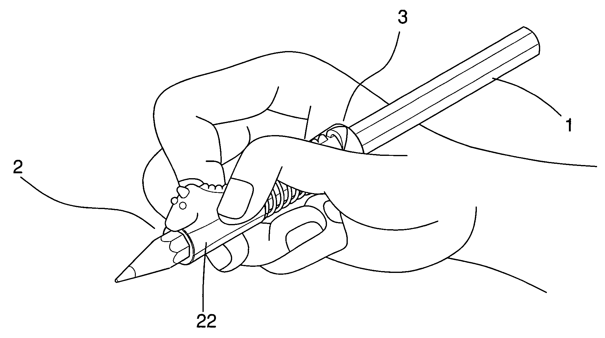 Adjustable dual sleeve pen holding auxiliary device