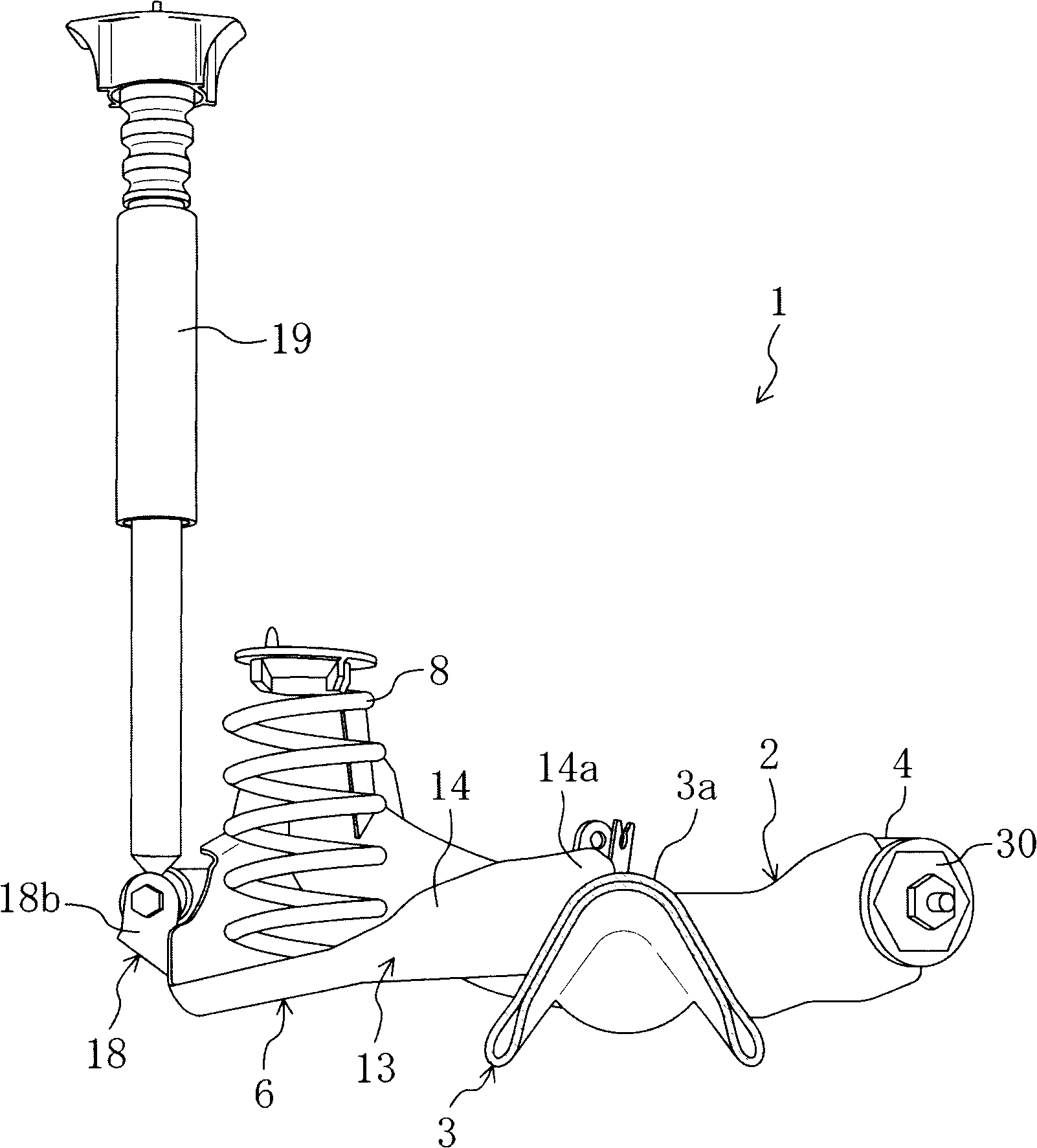 Torsion beam type suspension