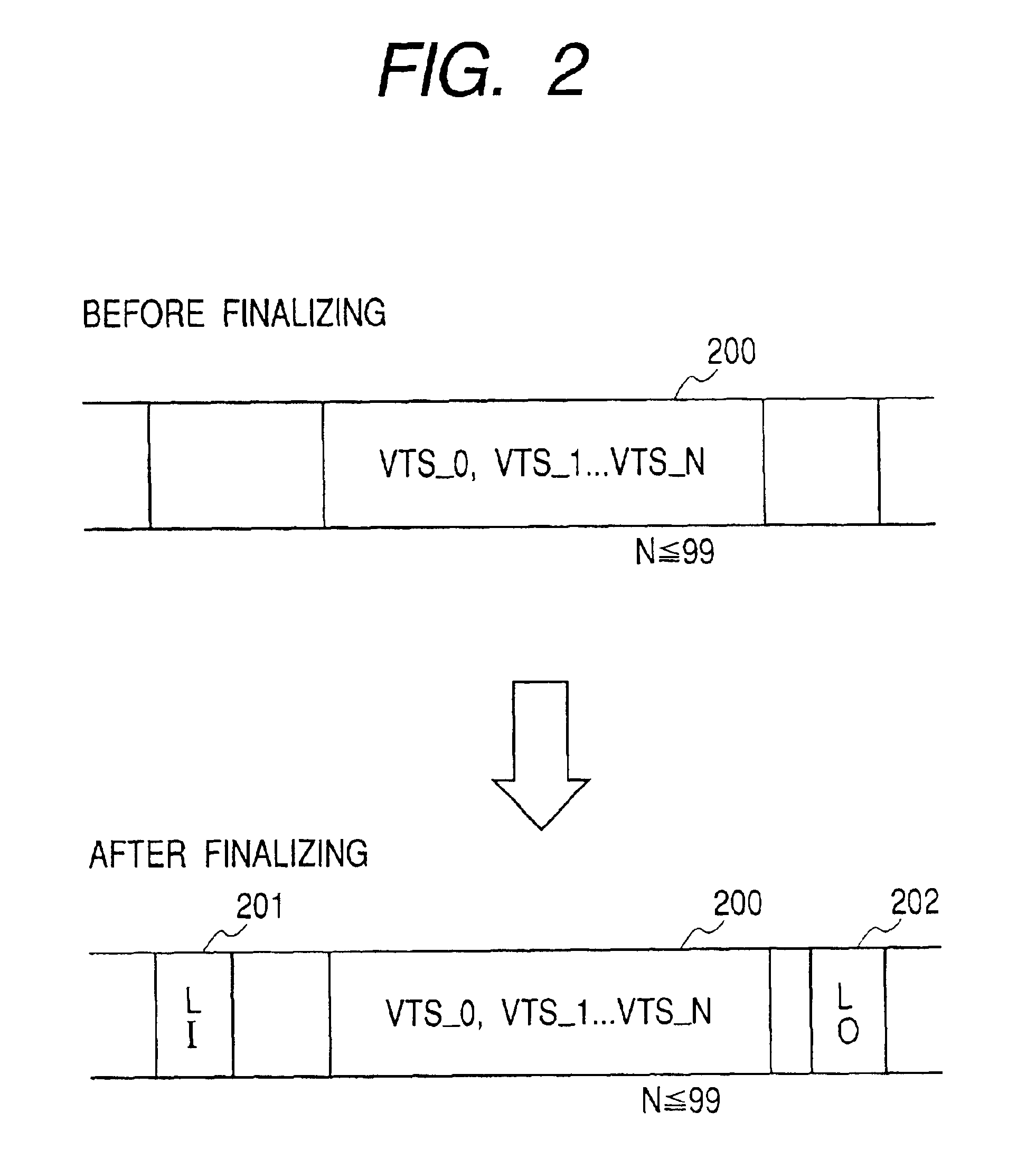 Information recording apparatus for modifying the finishing process based on the power supply