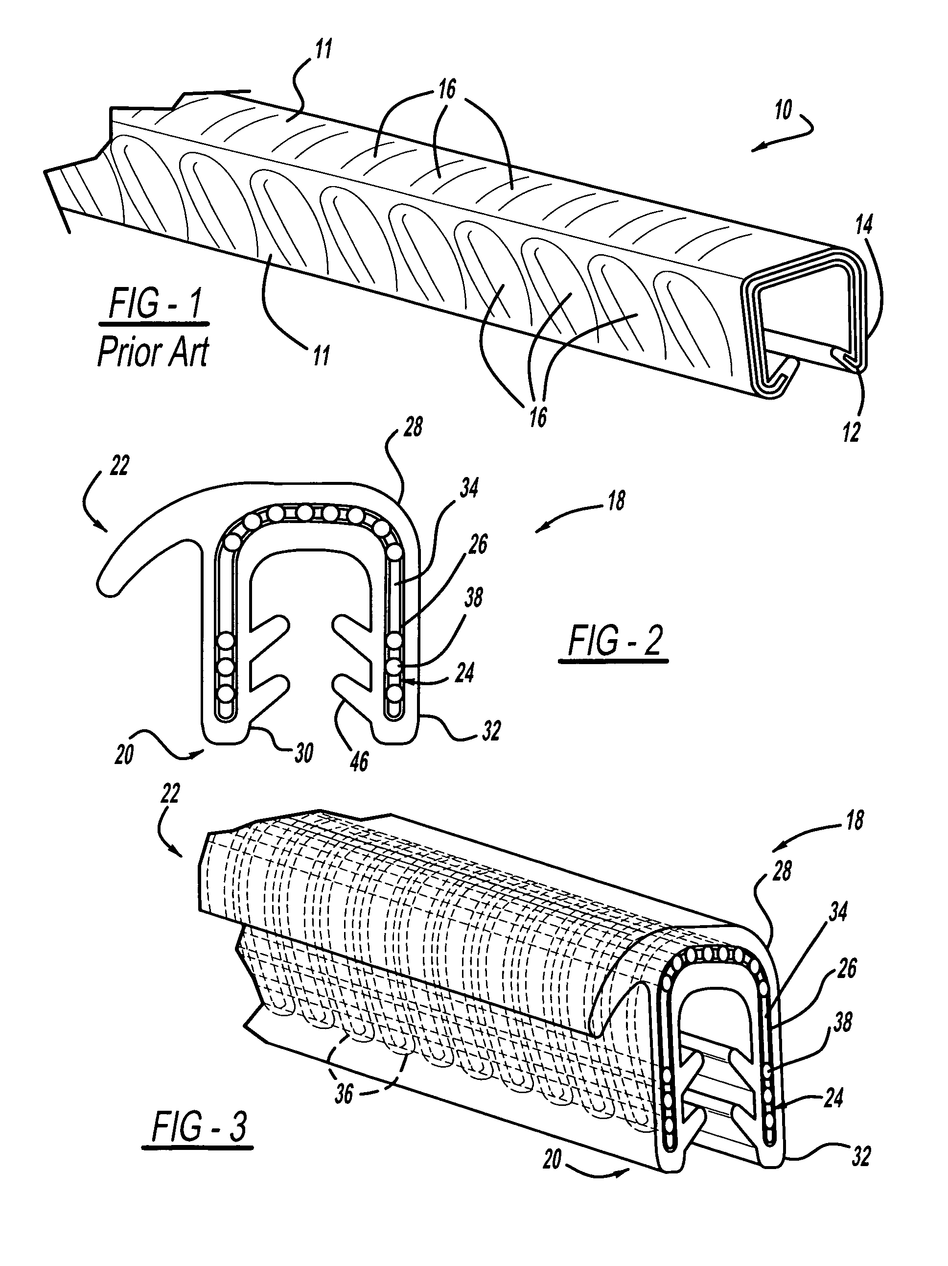 Reinforced extrusion and method for making same