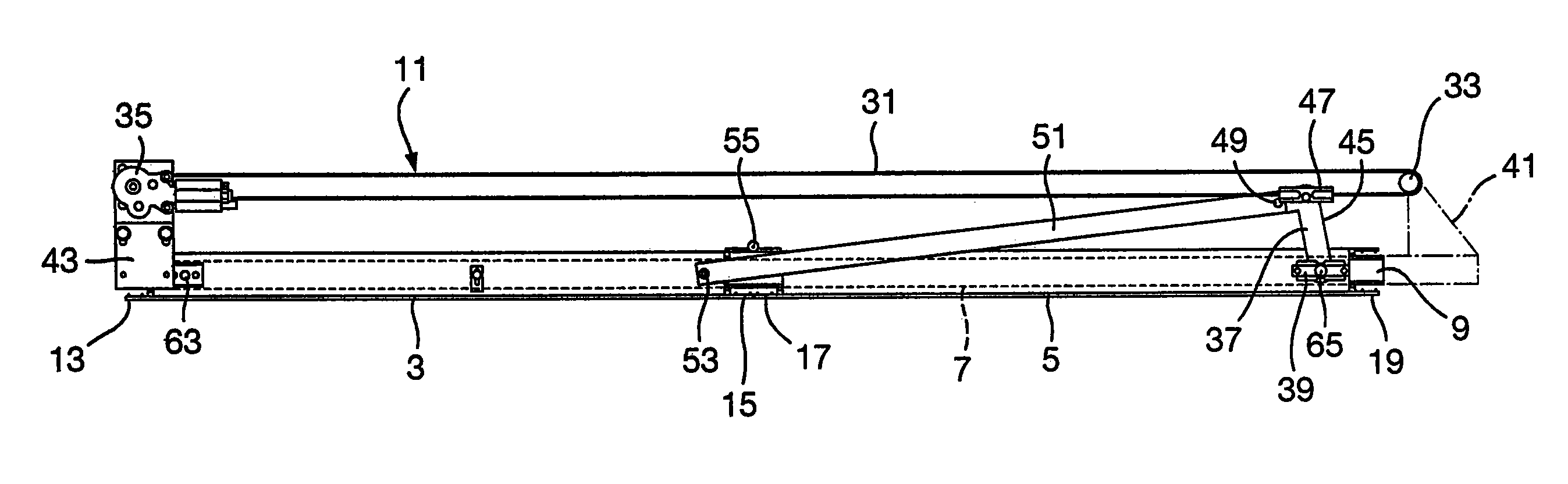 Actuating system and folding panel assembly