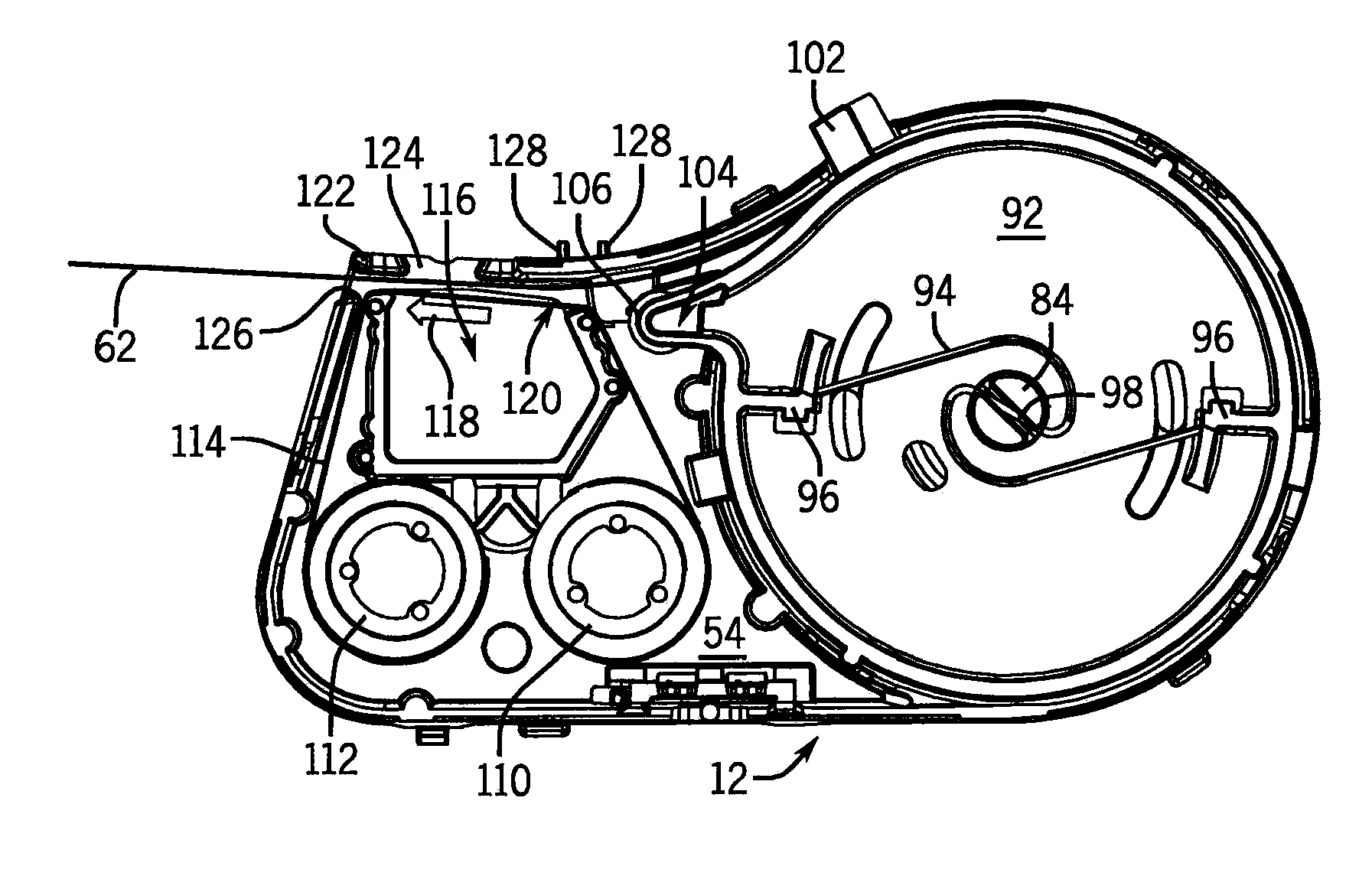 Cartridge assembly with ribbon lock