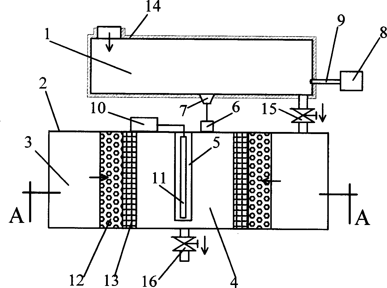 Acousto-optic sterilization treatment device for drinking water