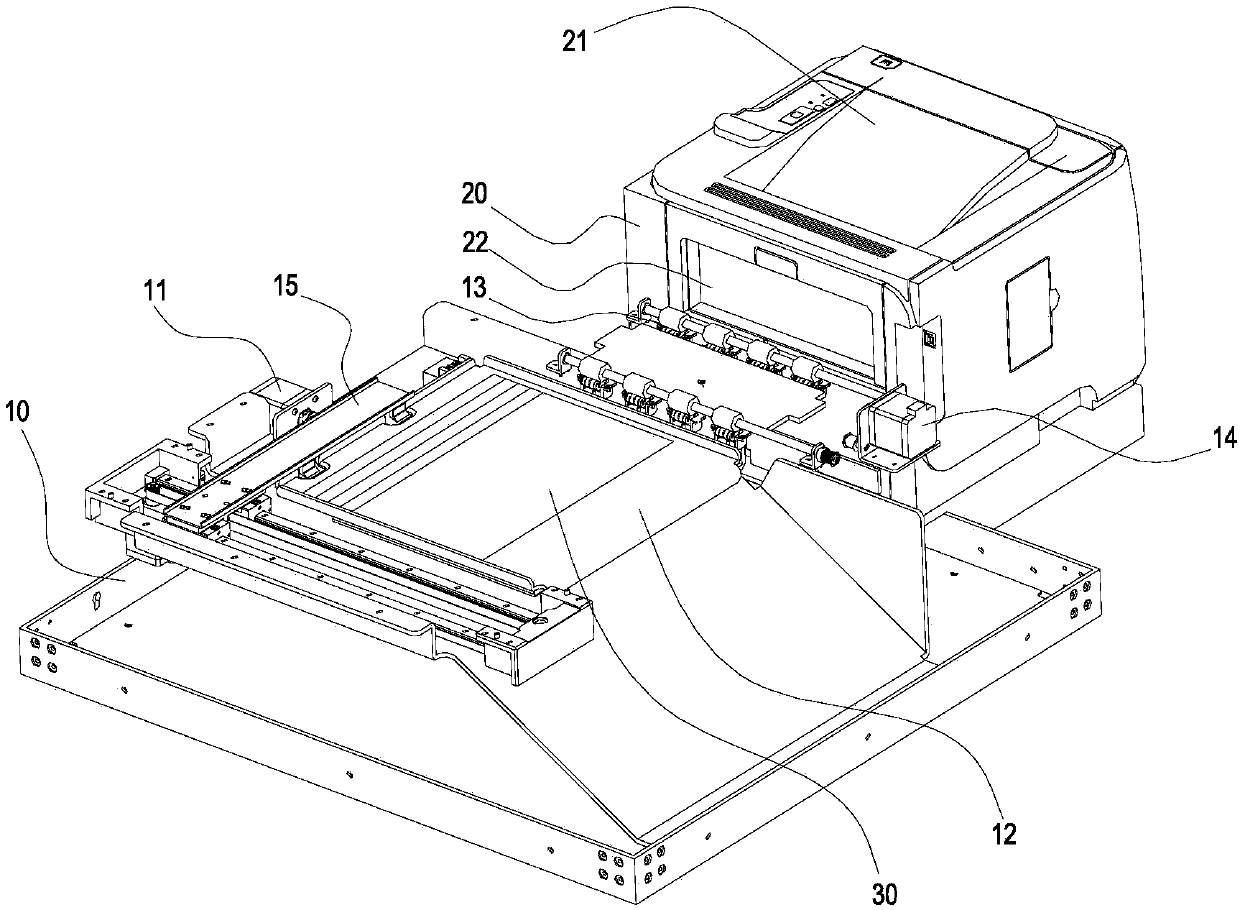 Printing and sealing device and connective seal sealing method