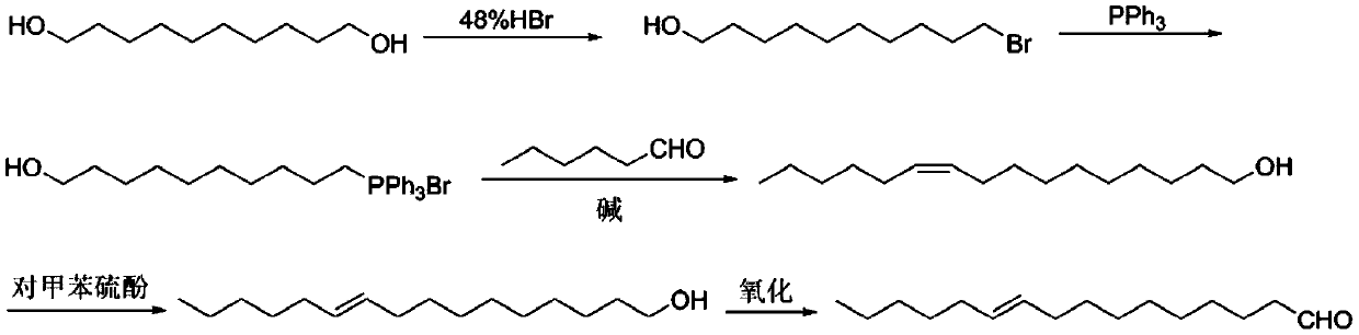 Industrial synthesis method of dichocrocis punctiferalis sex pheromone