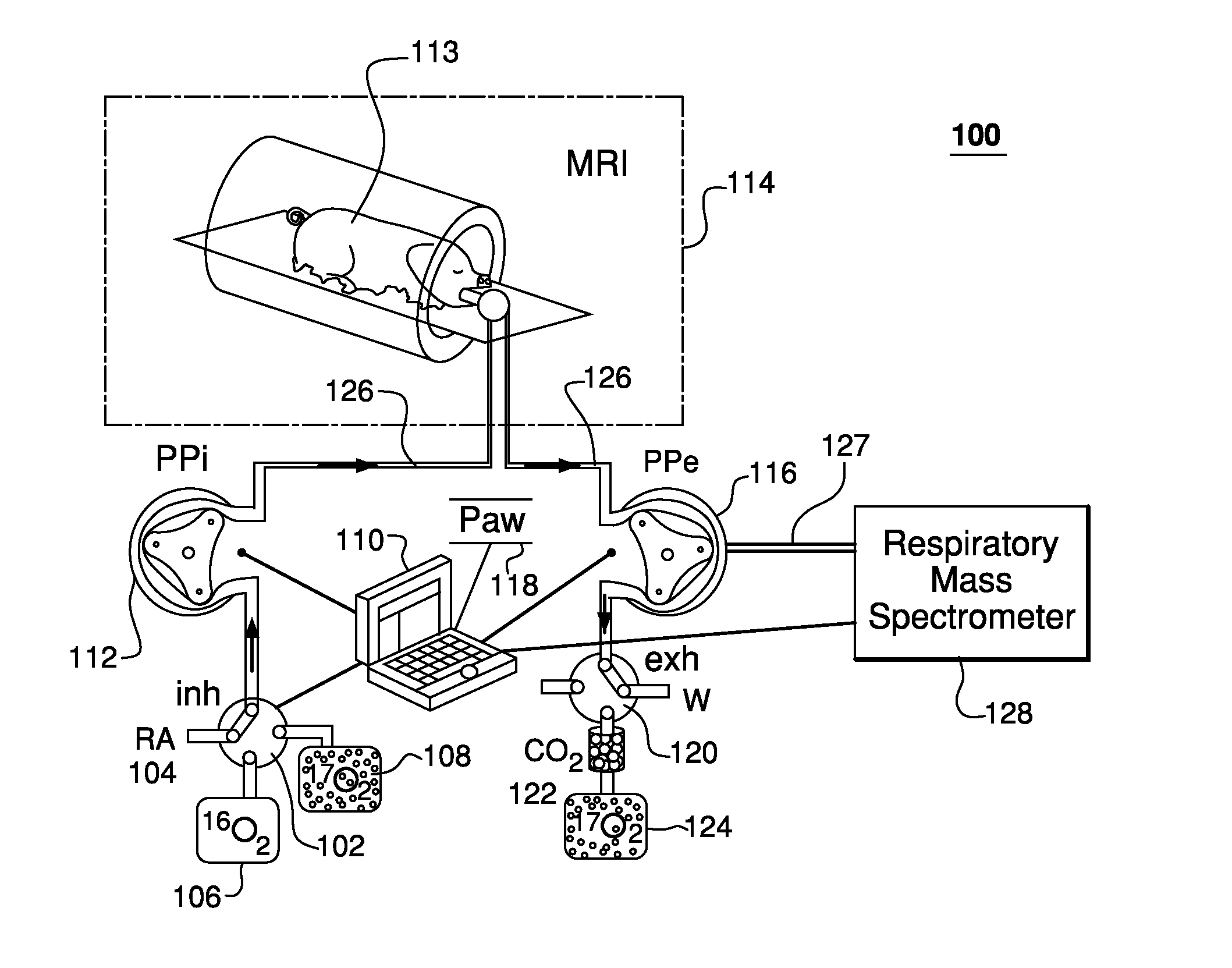 Method and apparatus for providing pulses inhalation of <sup>17</sup>O<sub>2 </sub>for magnetic resonance imaging of cerebral metabolism