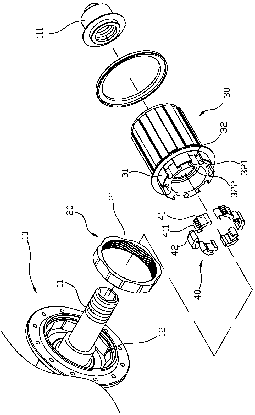 hub ratchet combined structure