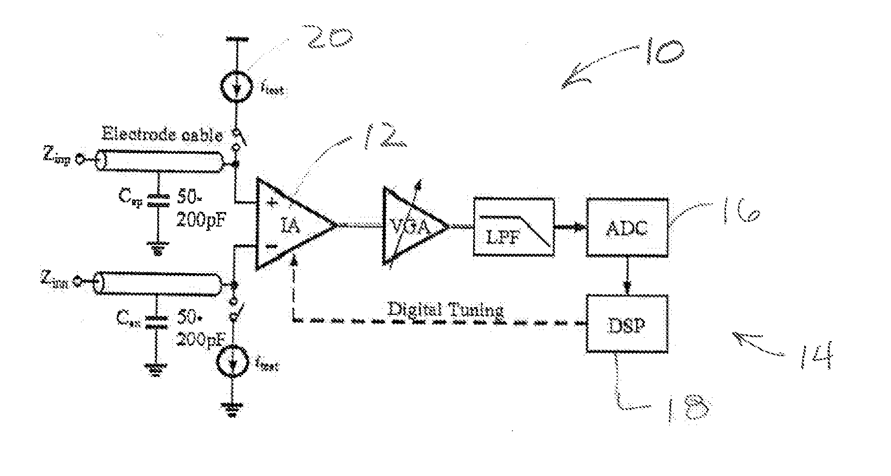 Instrumentation Amplifier With Digitally Programmable Input Capacitance Cancellation