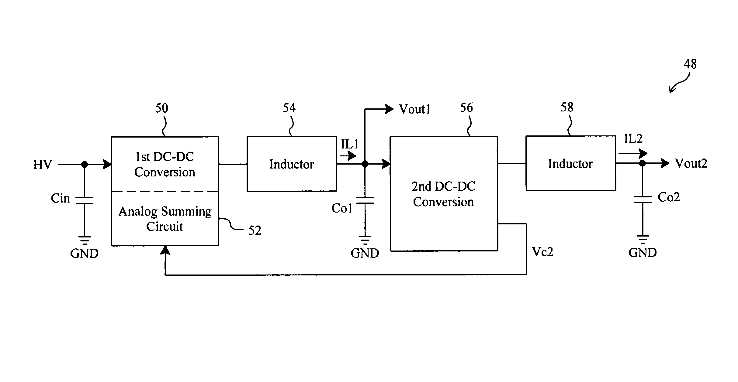 Cross-interference reduction of a buck power converter