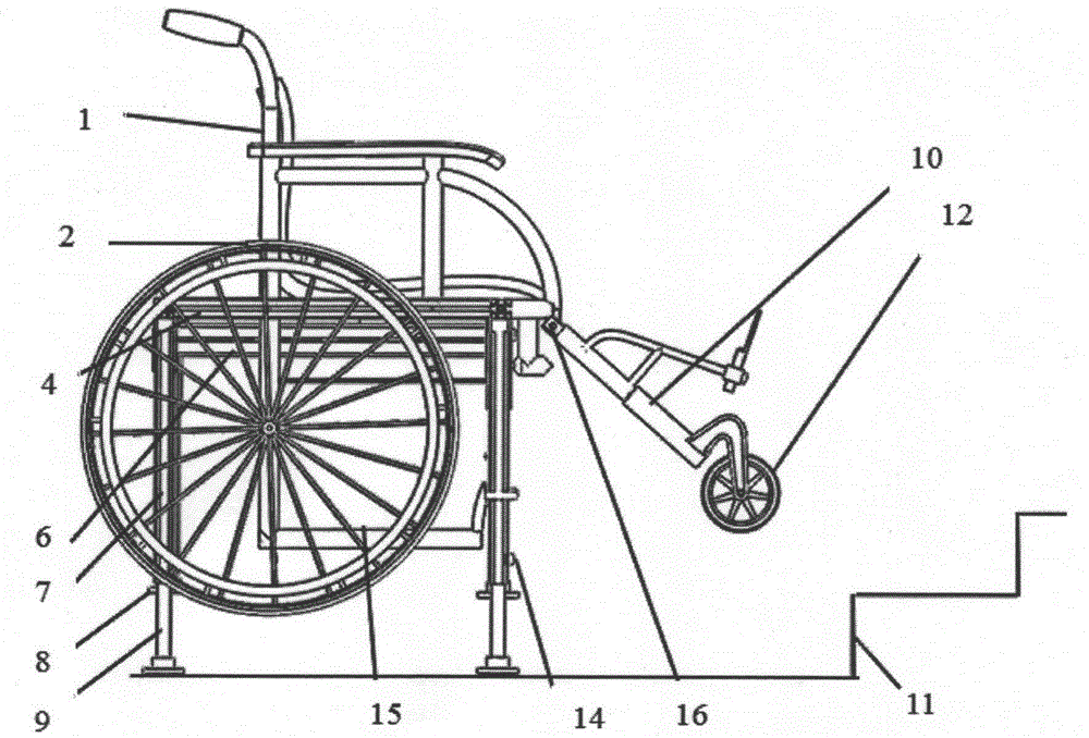 Intelligent horizontal-attitude stair-climbing wheelchair and rotary stair-climbing method