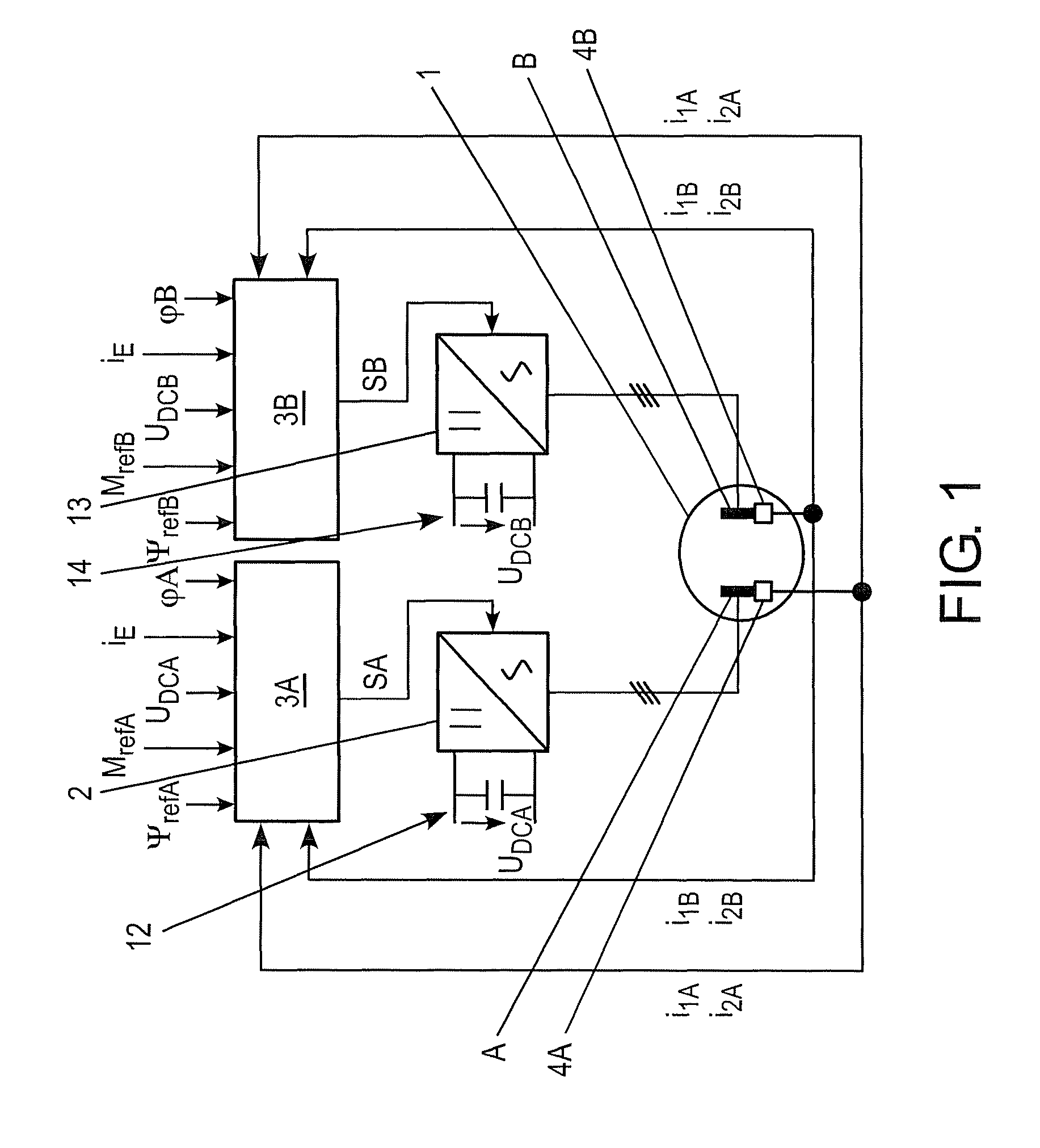 Method for operation of a three-phase rotating electrical machine, and an apparatus for carrying out the method