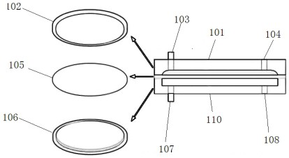 Air pressure driven cavity type flexible color-changing film and method