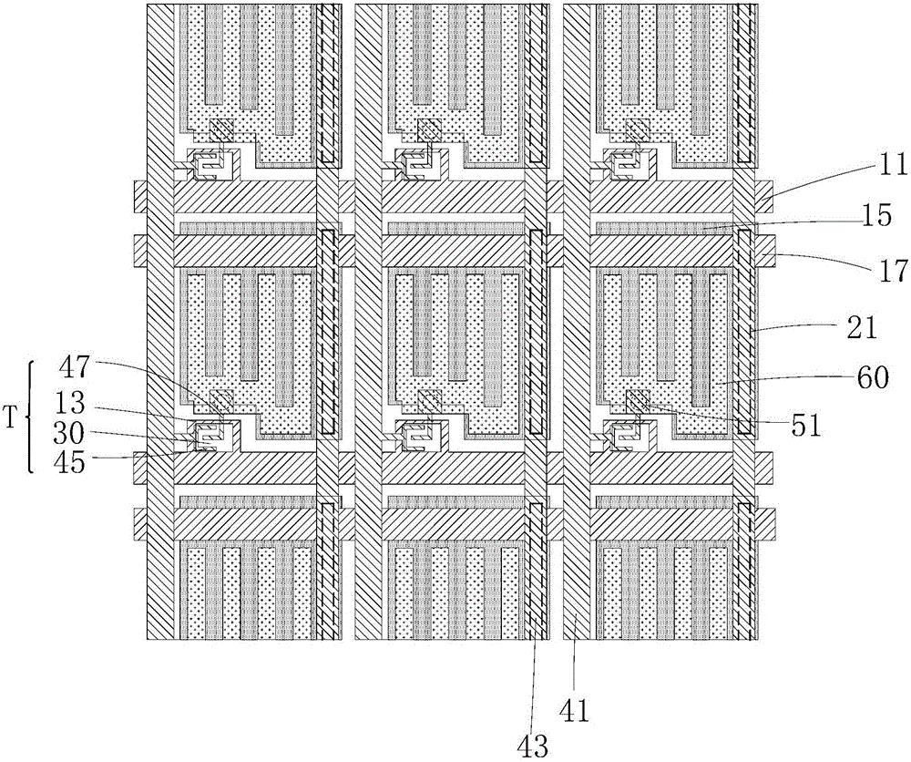 TFT array substrate structure and manufacturing method thereof