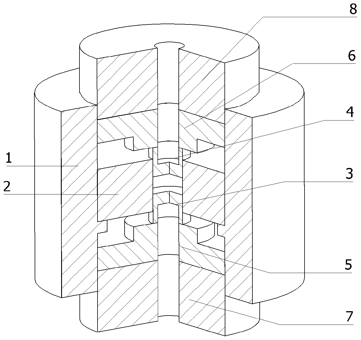 A temperature calibration mold for spark plasma sintering