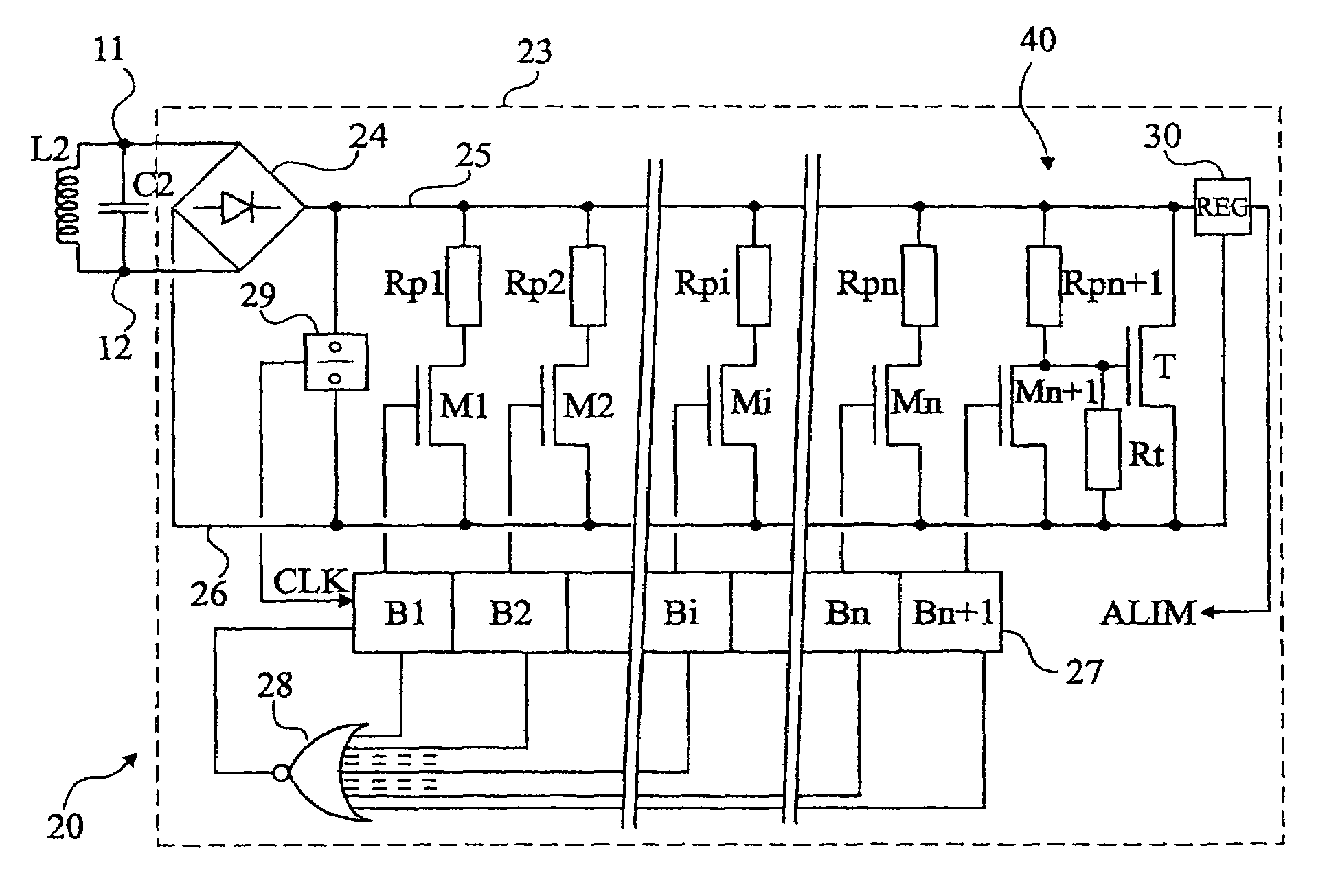 Programmable-code electromagnetic transponder