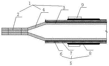 A three-layer co-extruded ethylene-propylene high-voltage insulating pipe busbar