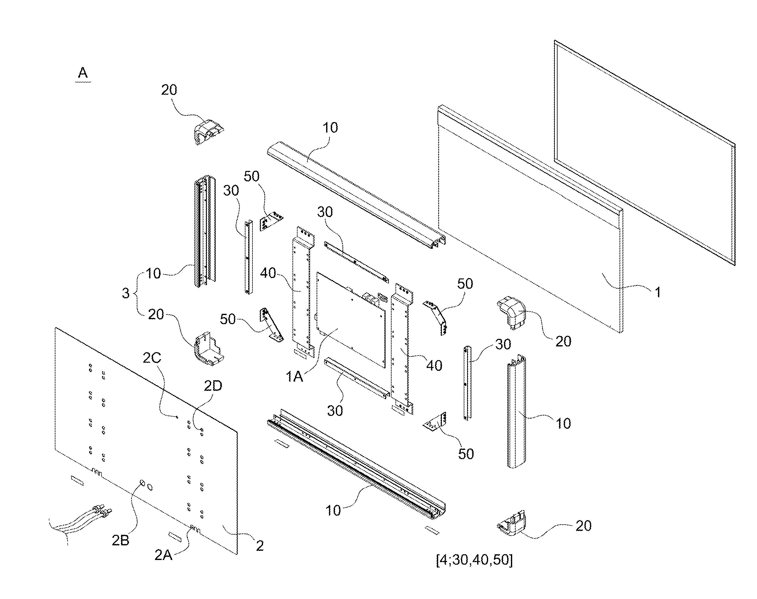 Frame assembly for display panel