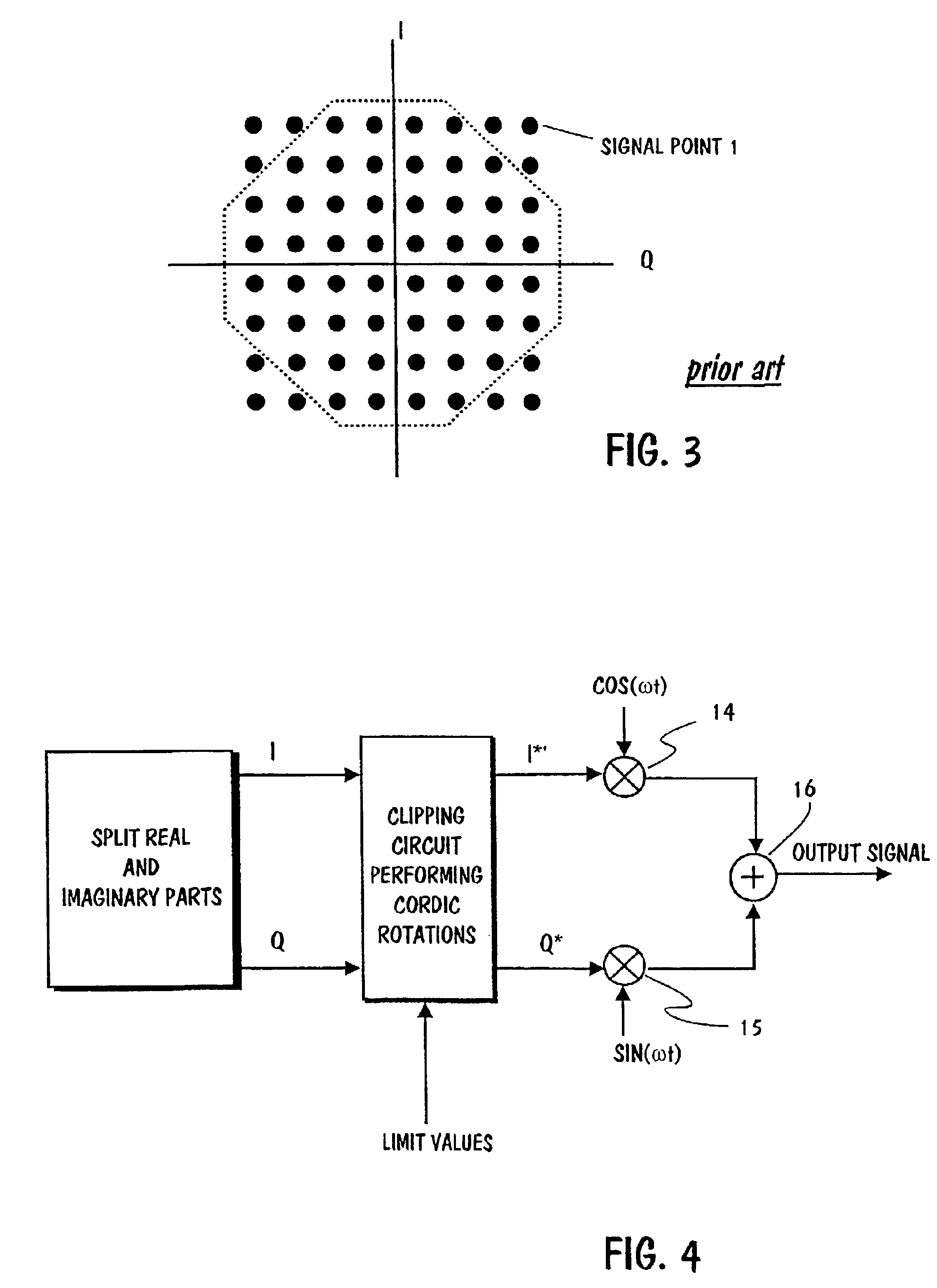 Method of clipping signal amplitudes in a modulation system