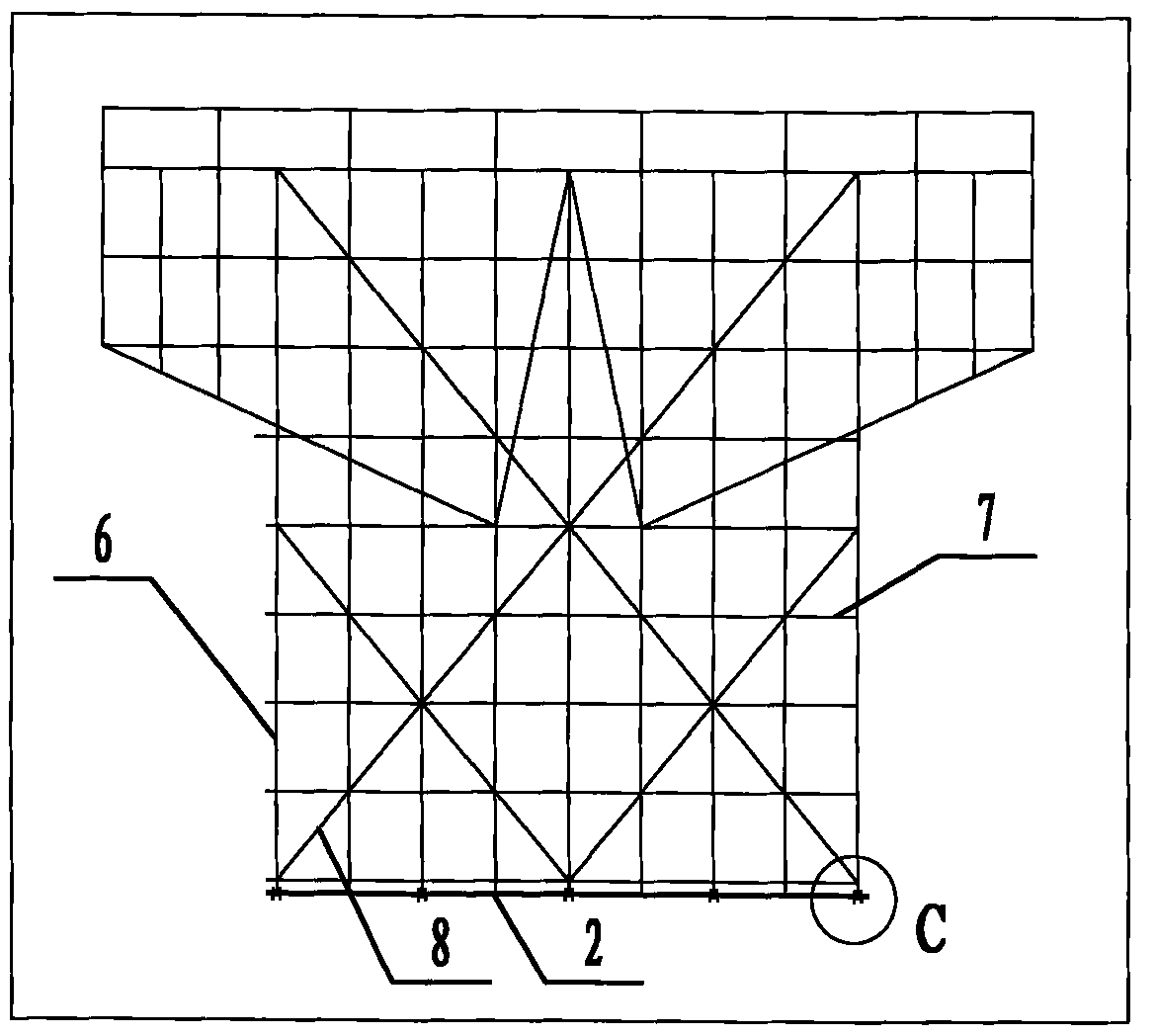 Building method of integral slip type scaffold used for steel grid construction
