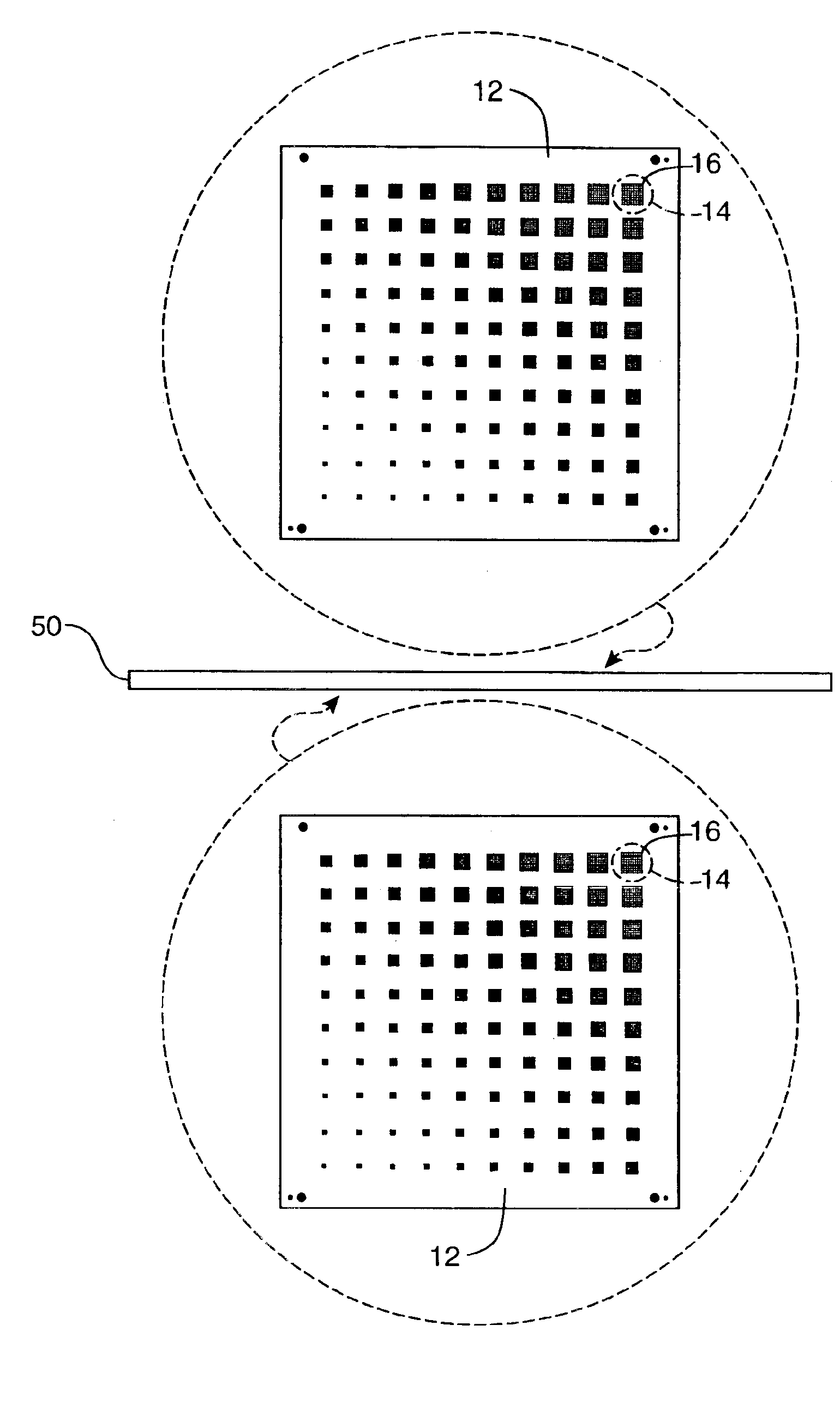Surface mount technology evaluation board having varied board pad characteristics