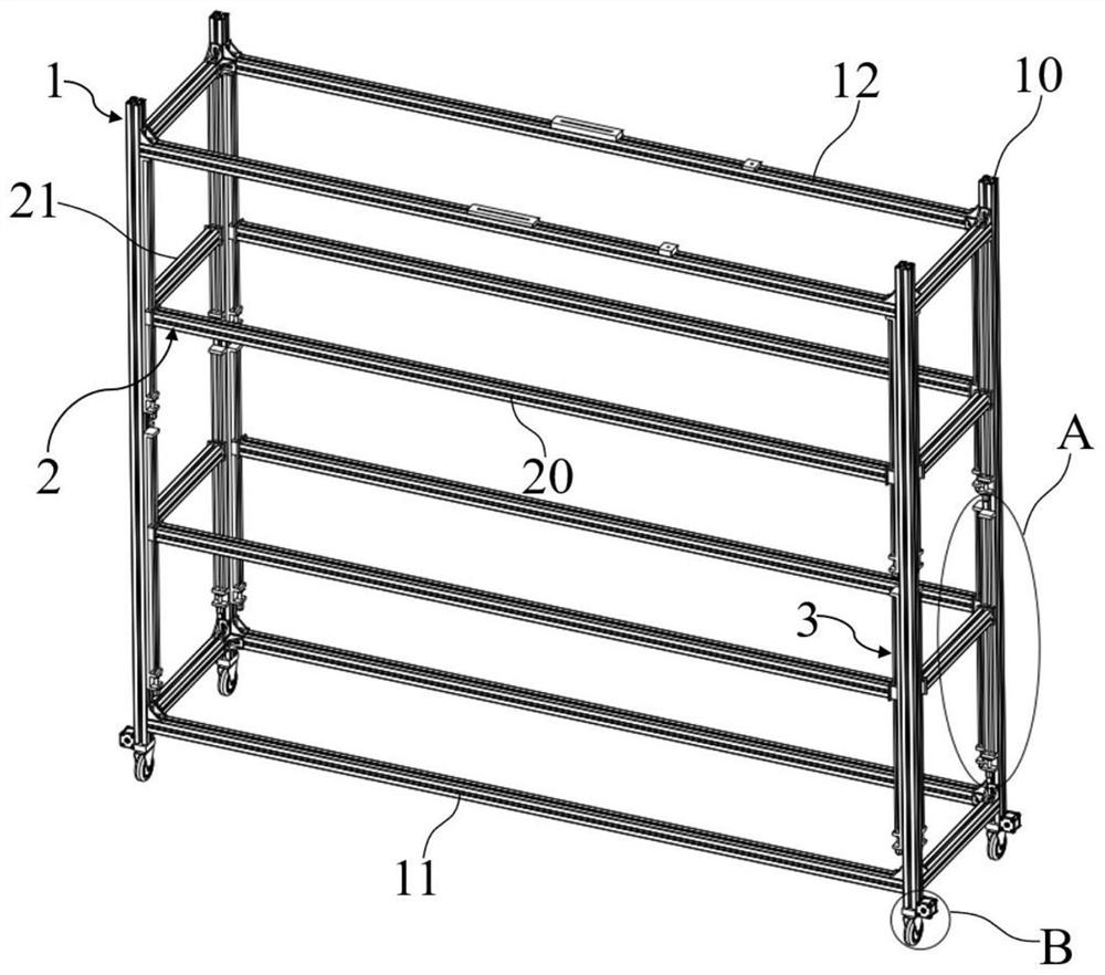Goods shelf with high space utilization rate, goods shelf group and warehousing method