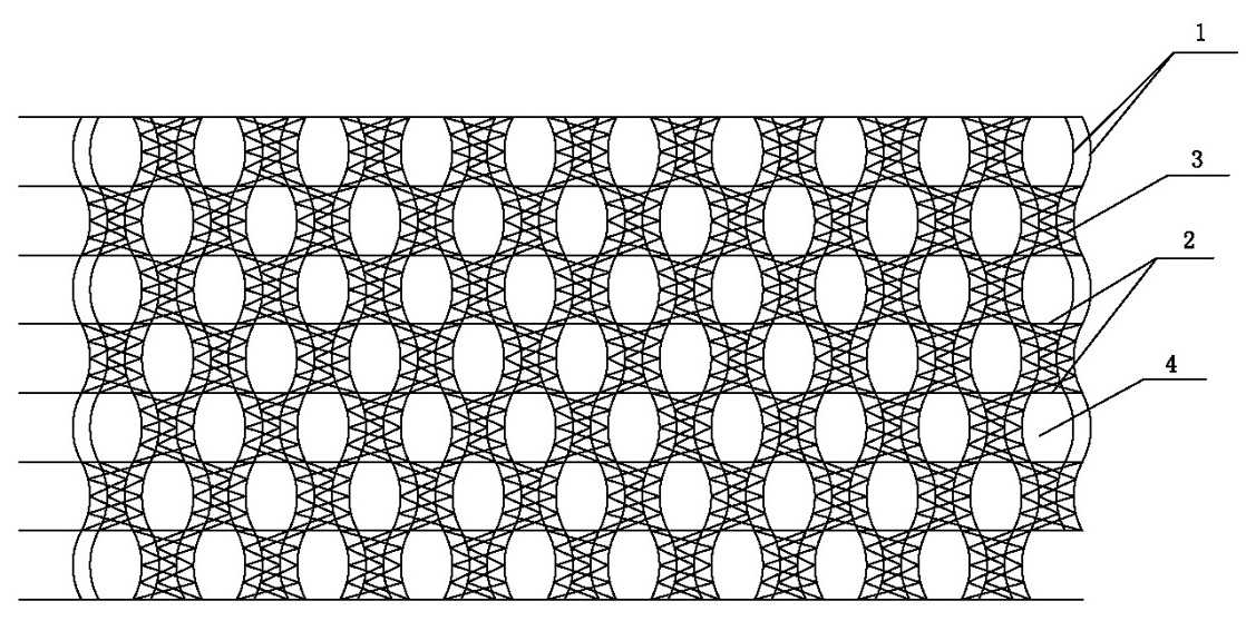Warp knitted eyelet fabric capable of shielding microwave
