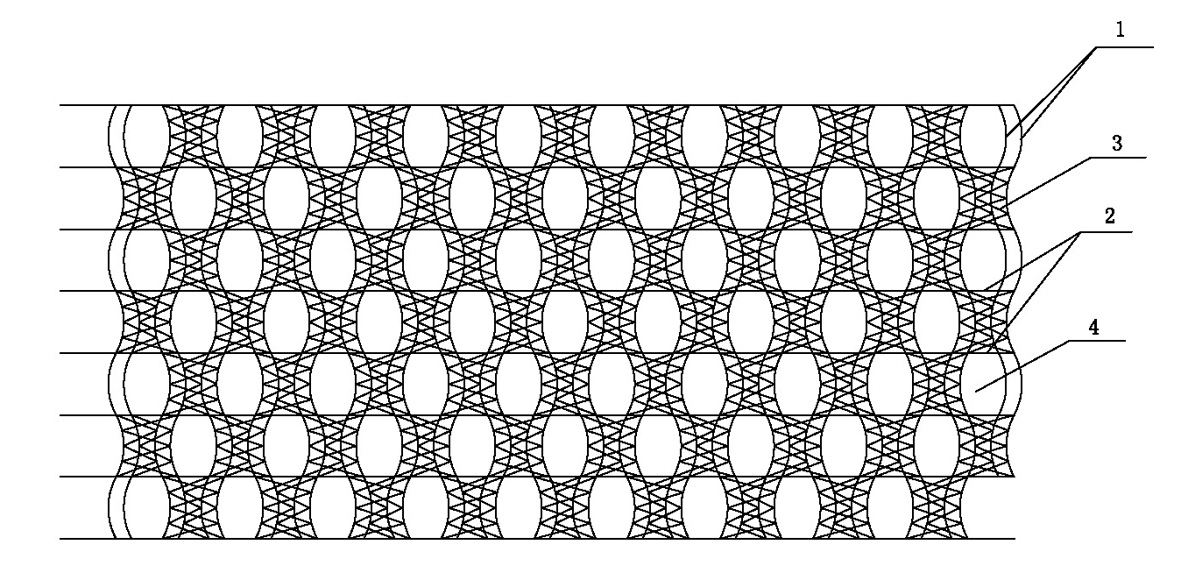 Warp knitted eyelet fabric capable of shielding microwave