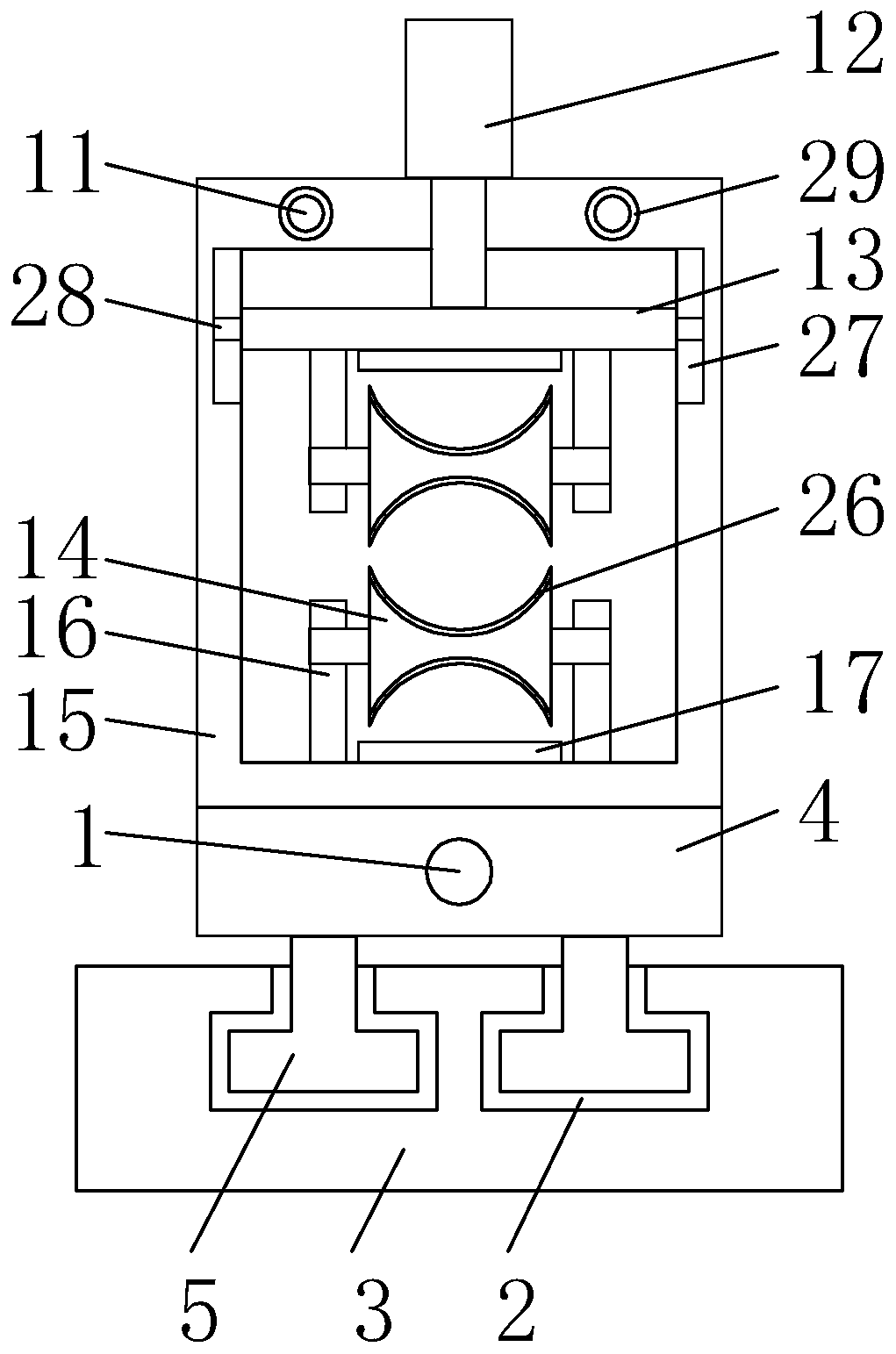 A steel pipe straightening device