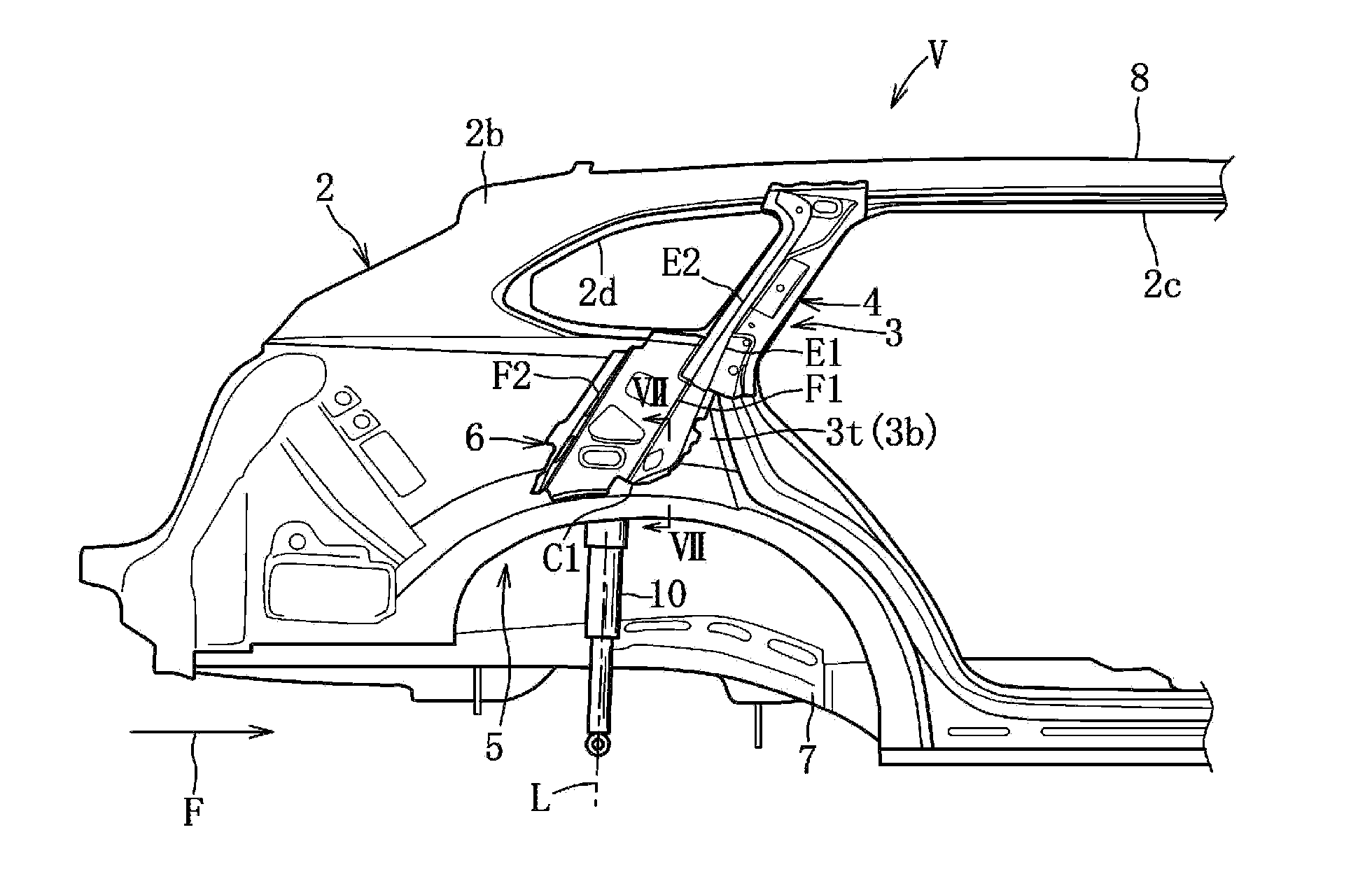 Rear vehicle-body structure of vehicle