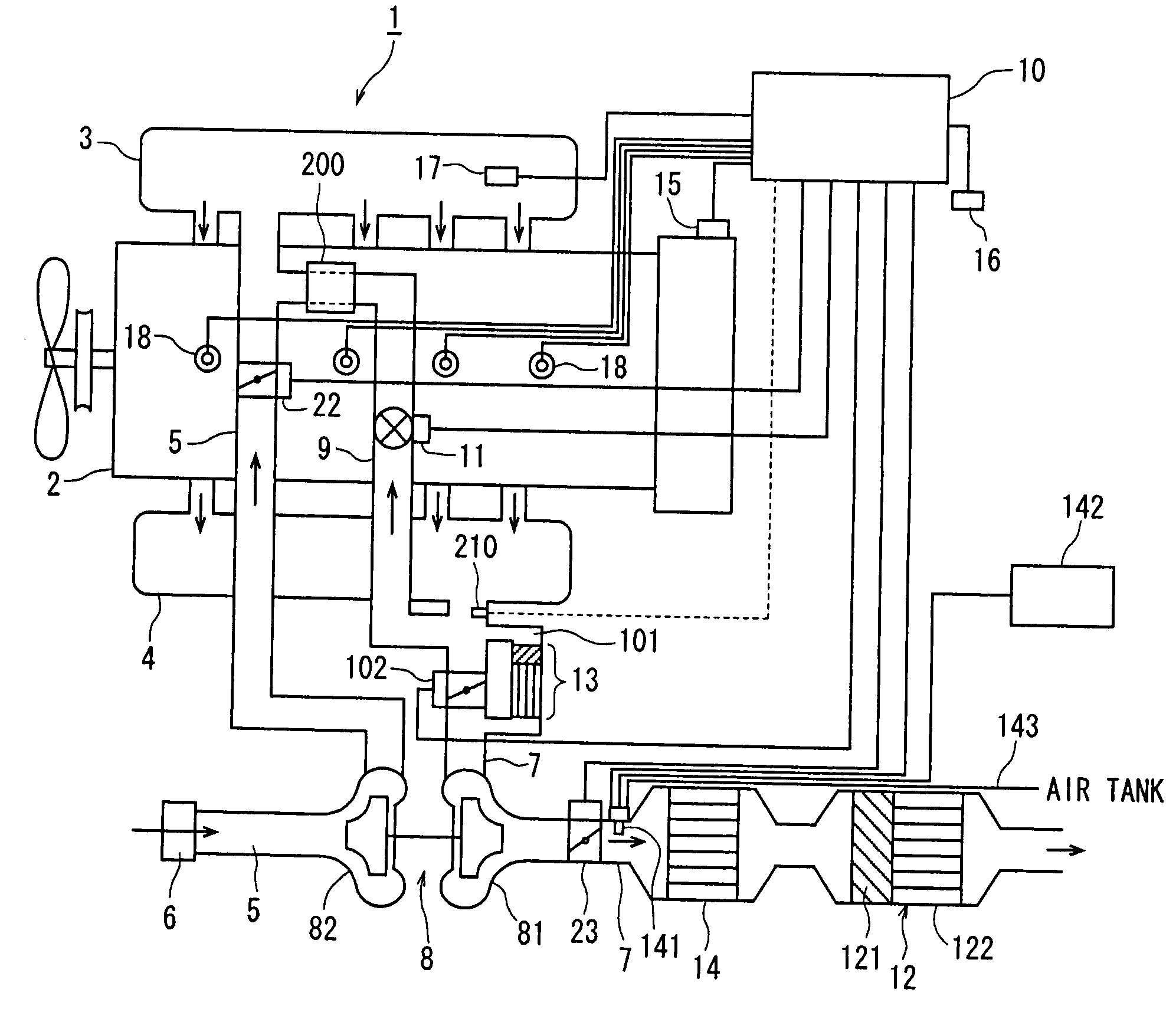 Device for purifying exhaust gas of a diesel engine