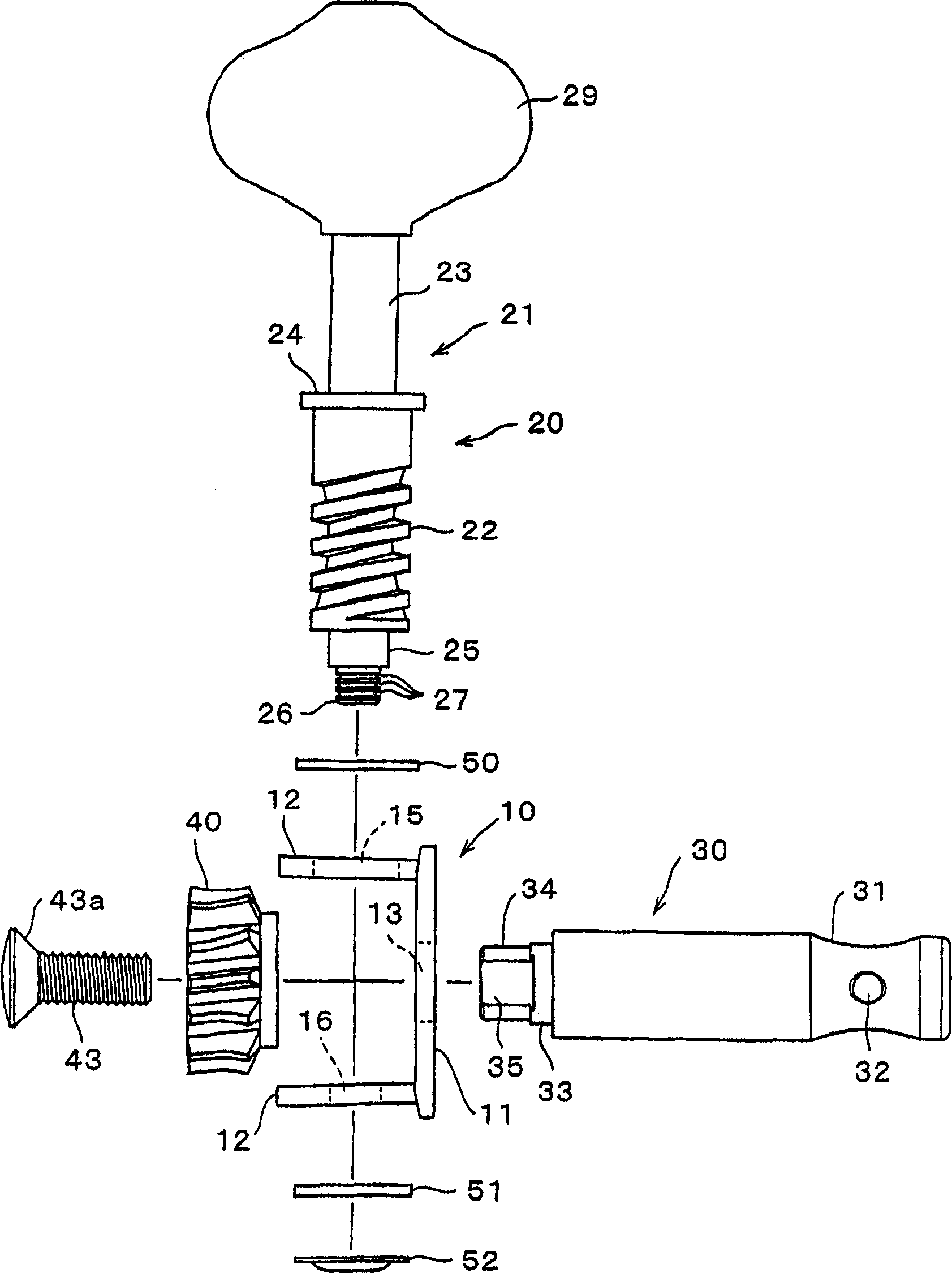 Chord axis apparatus for stringed instrument and its manufacture method