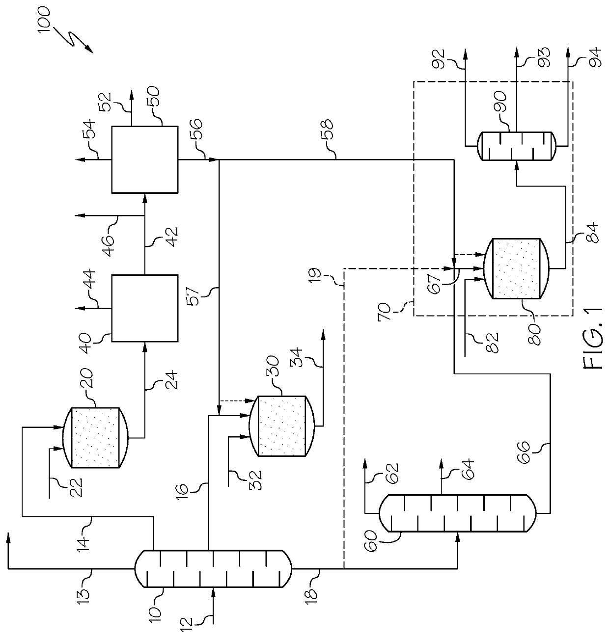 Systems and processes integrating hydroprocessing and an aromatics recovery complex for separating and upgrading hydrocarbons