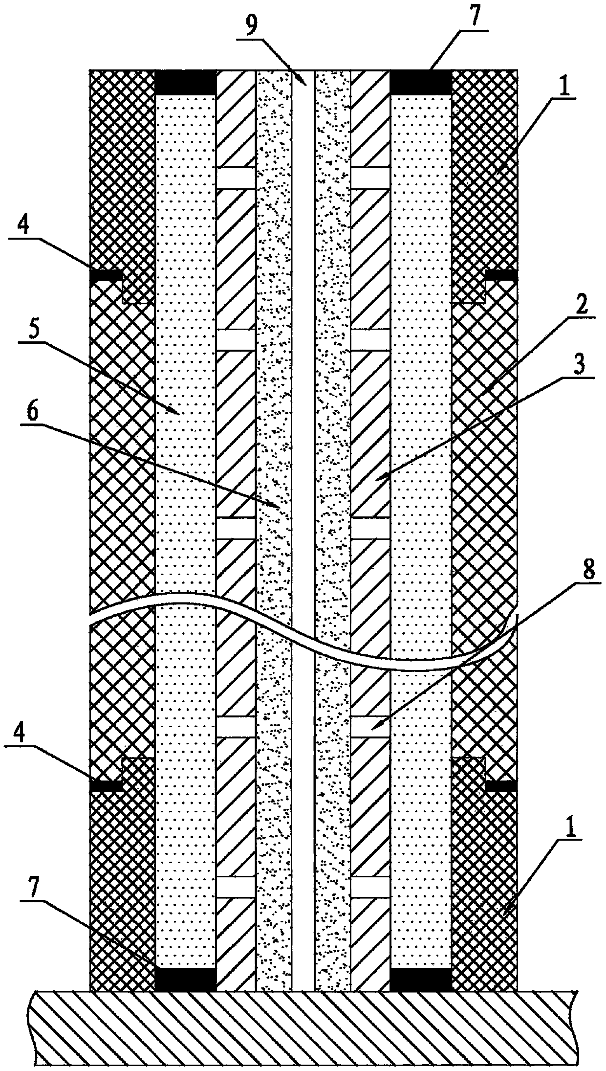 Casting long and thin hole forming sand core structure