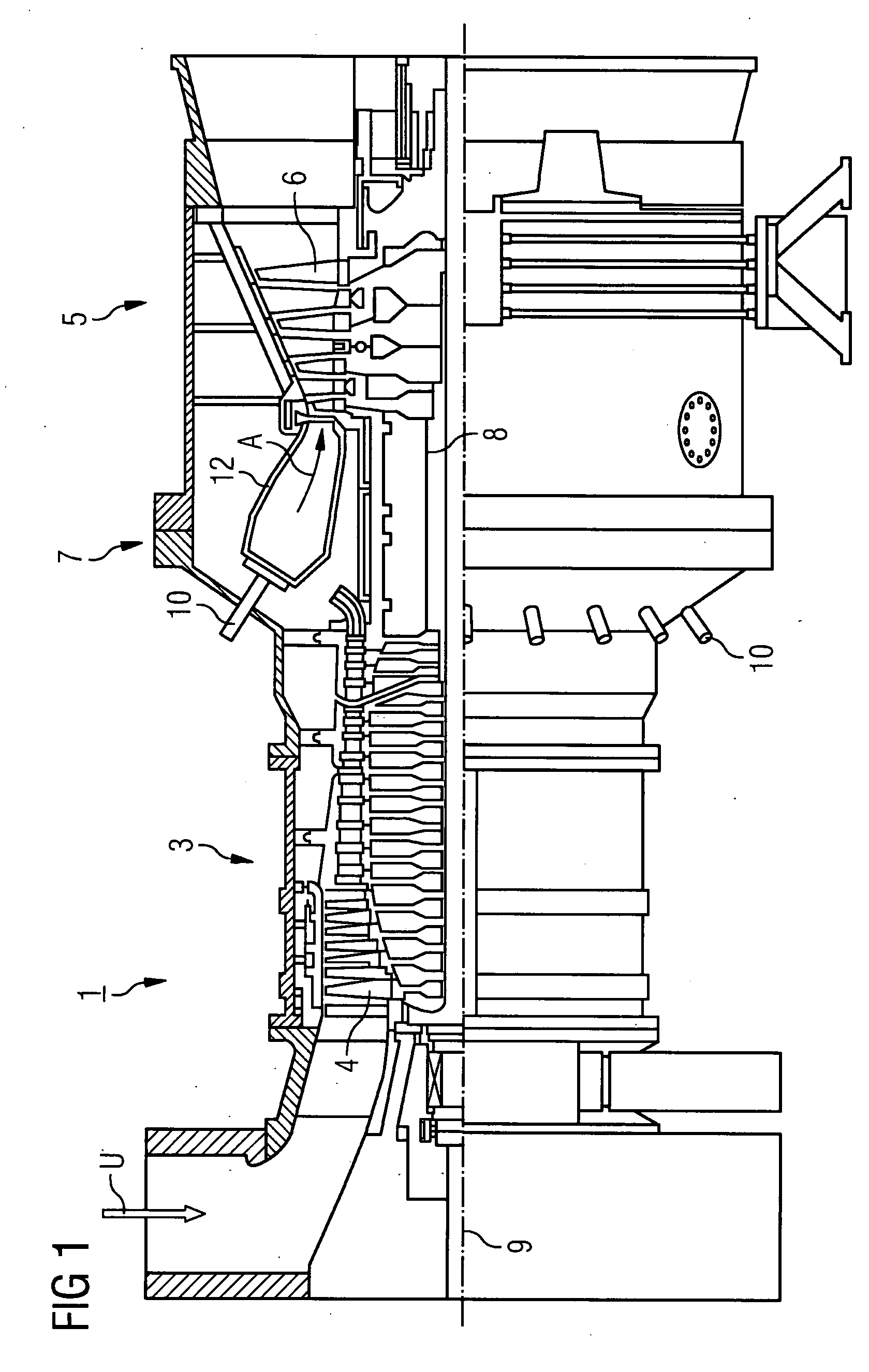 Method and Device for Regulating the Operating Line of a Gas Turbine Combustion Chamber