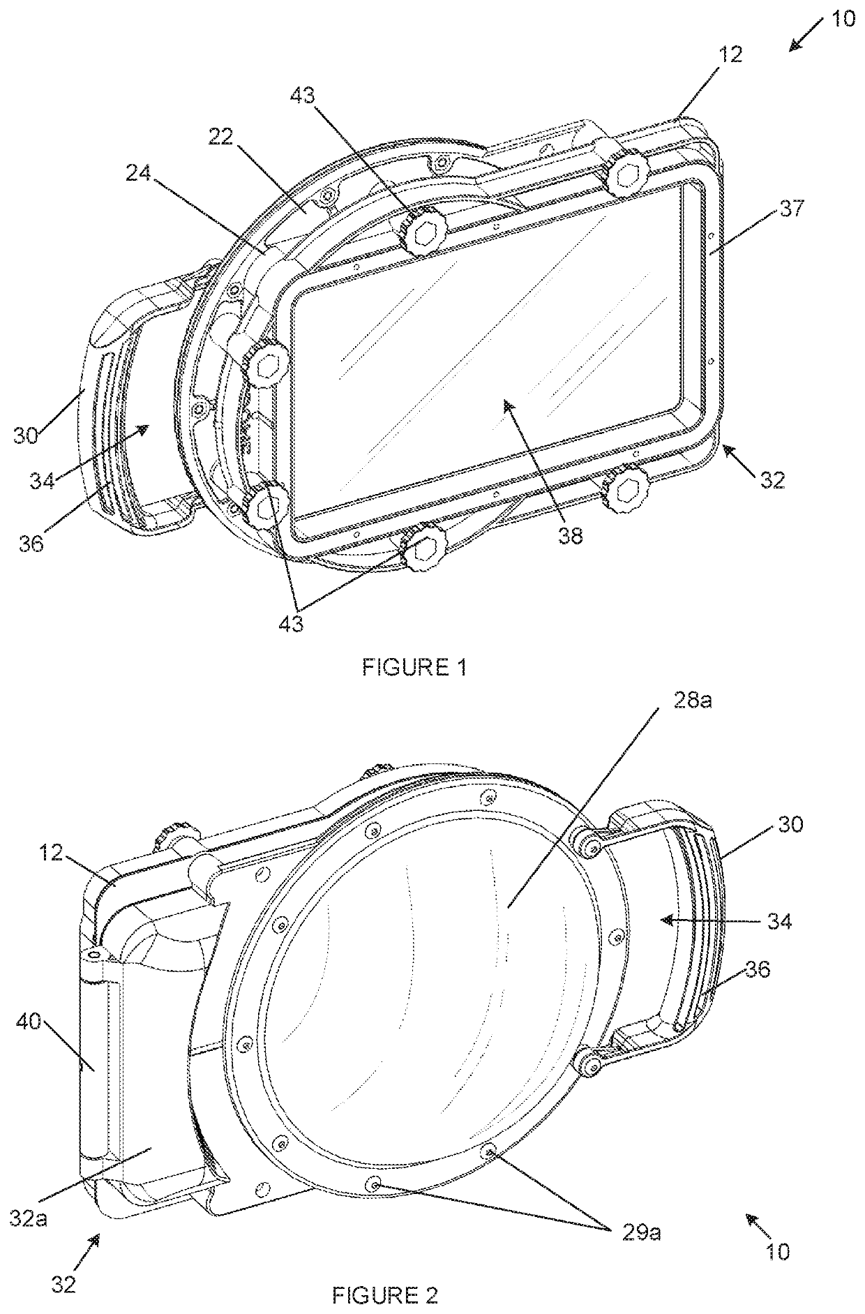 Underwater photography accessory for portable electronic device having camera lens