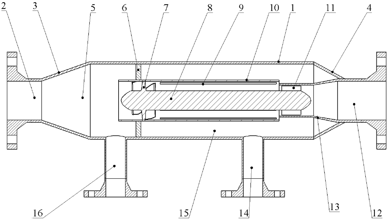 A pipeline type natural gas condensate liquid cyclone separator