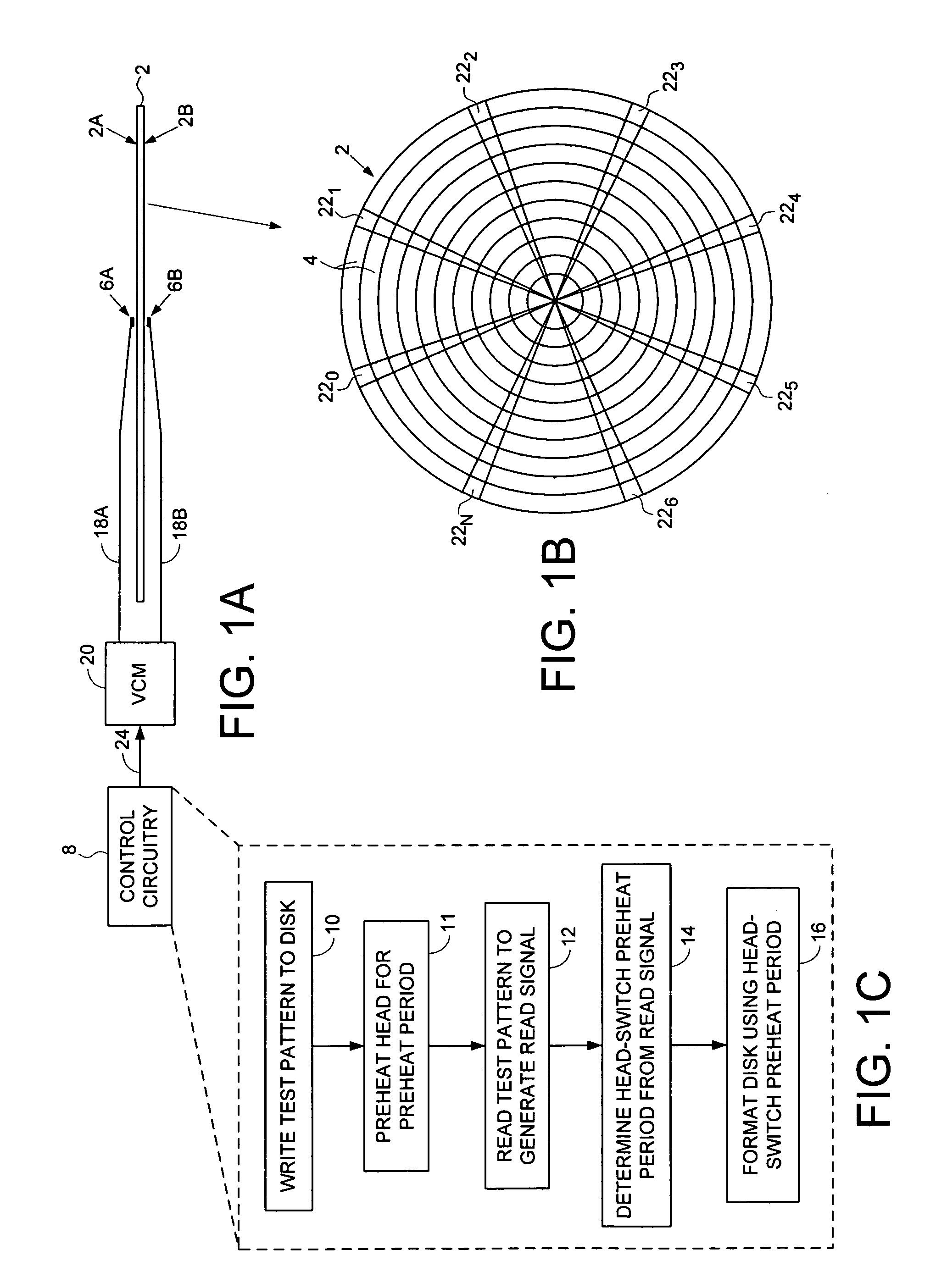 Disk drive determining a head-switch preheat period used to format a disk